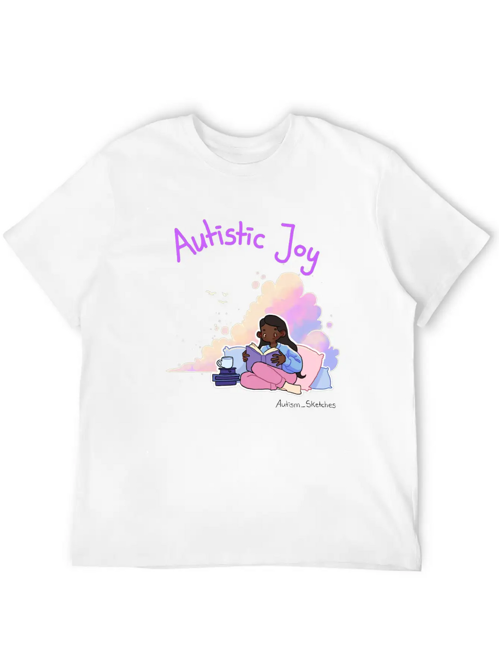 Autistic Joy Clouds Illustration Stylish Everyday T-Shirt – Unisex Basic Cotton Tee