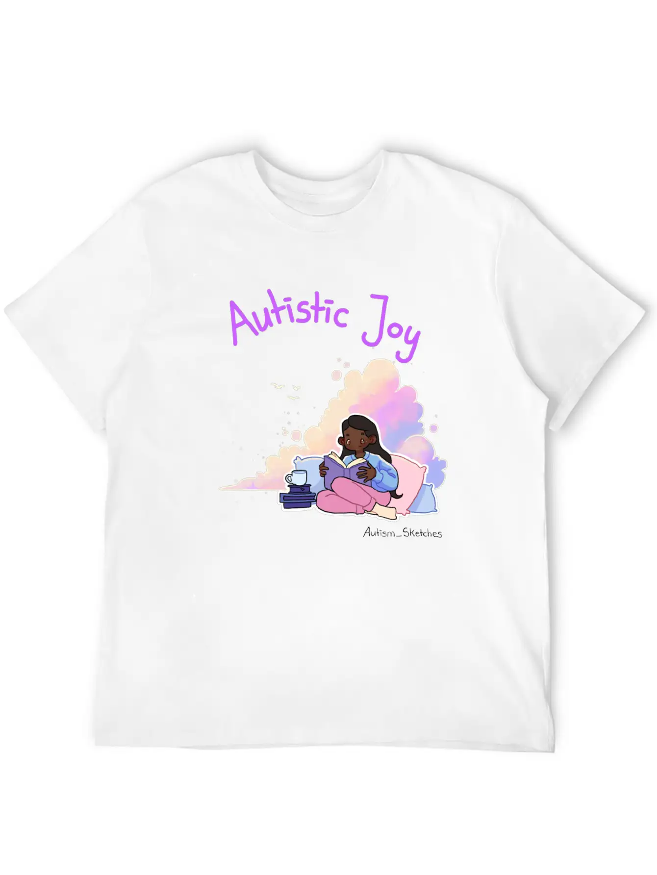 Autistic Joy Clouds Illustration Stylish Everyday T-Shirt – Unisex Basic Cotton Tee