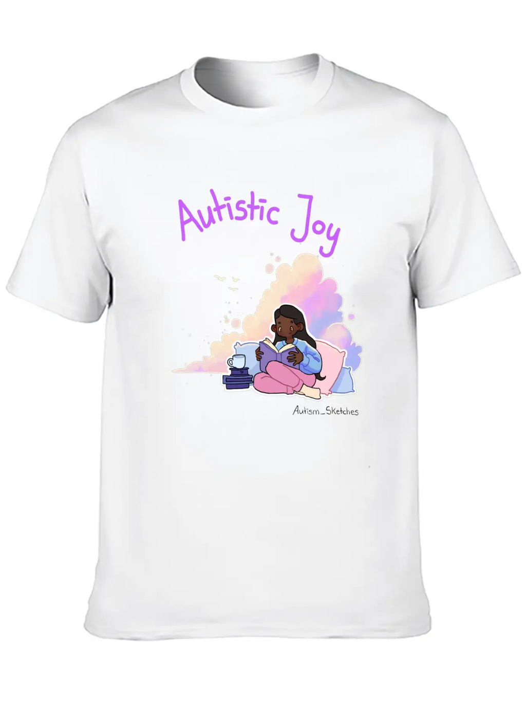 Autistic Joy Clouds Illustration Stylish Everyday T-Shirt – Unisex Basic Cotton Tee