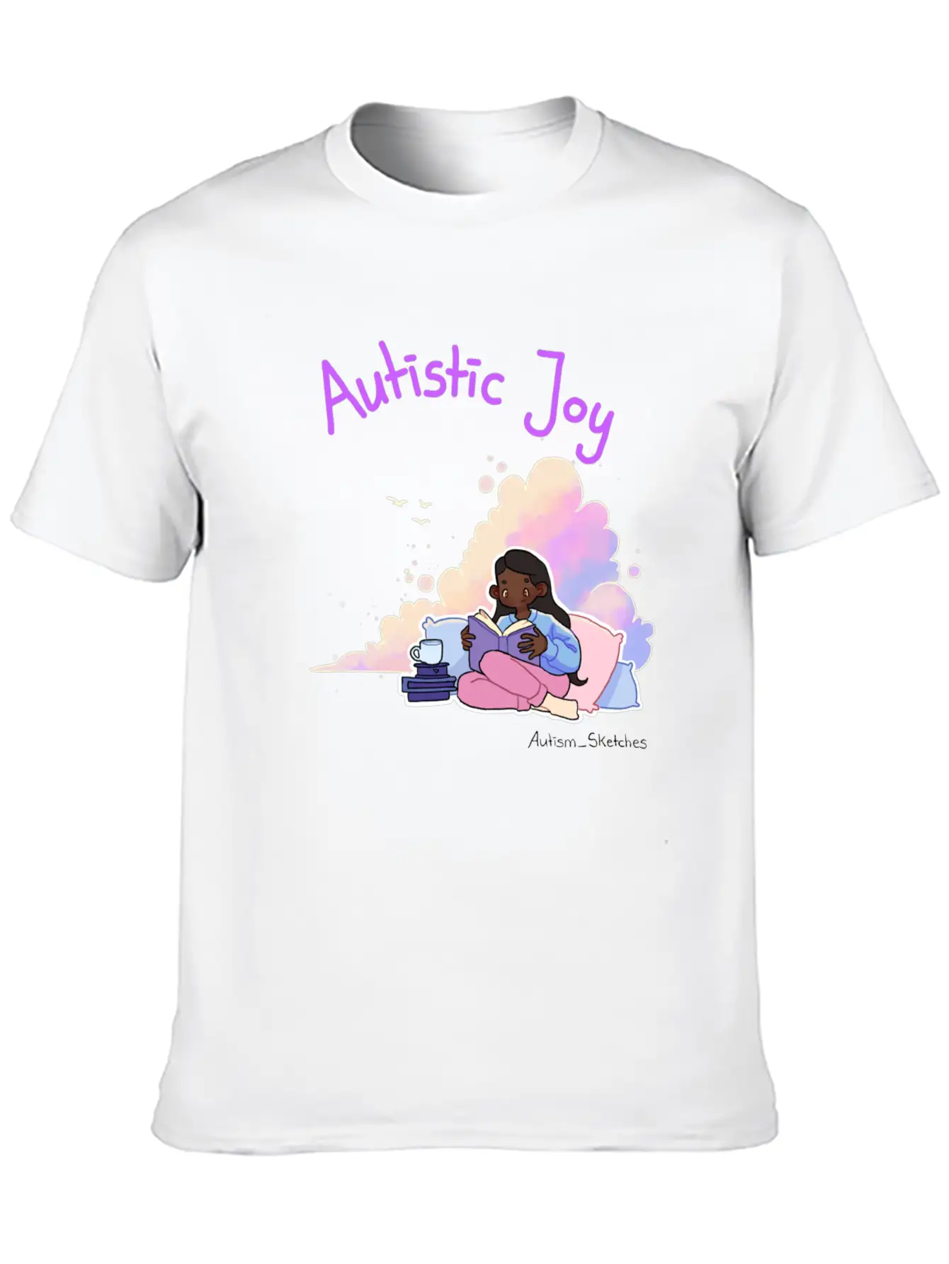 Autistic Joy Clouds Illustration Stylish Everyday T-Shirt – Unisex Basic Cotton Tee