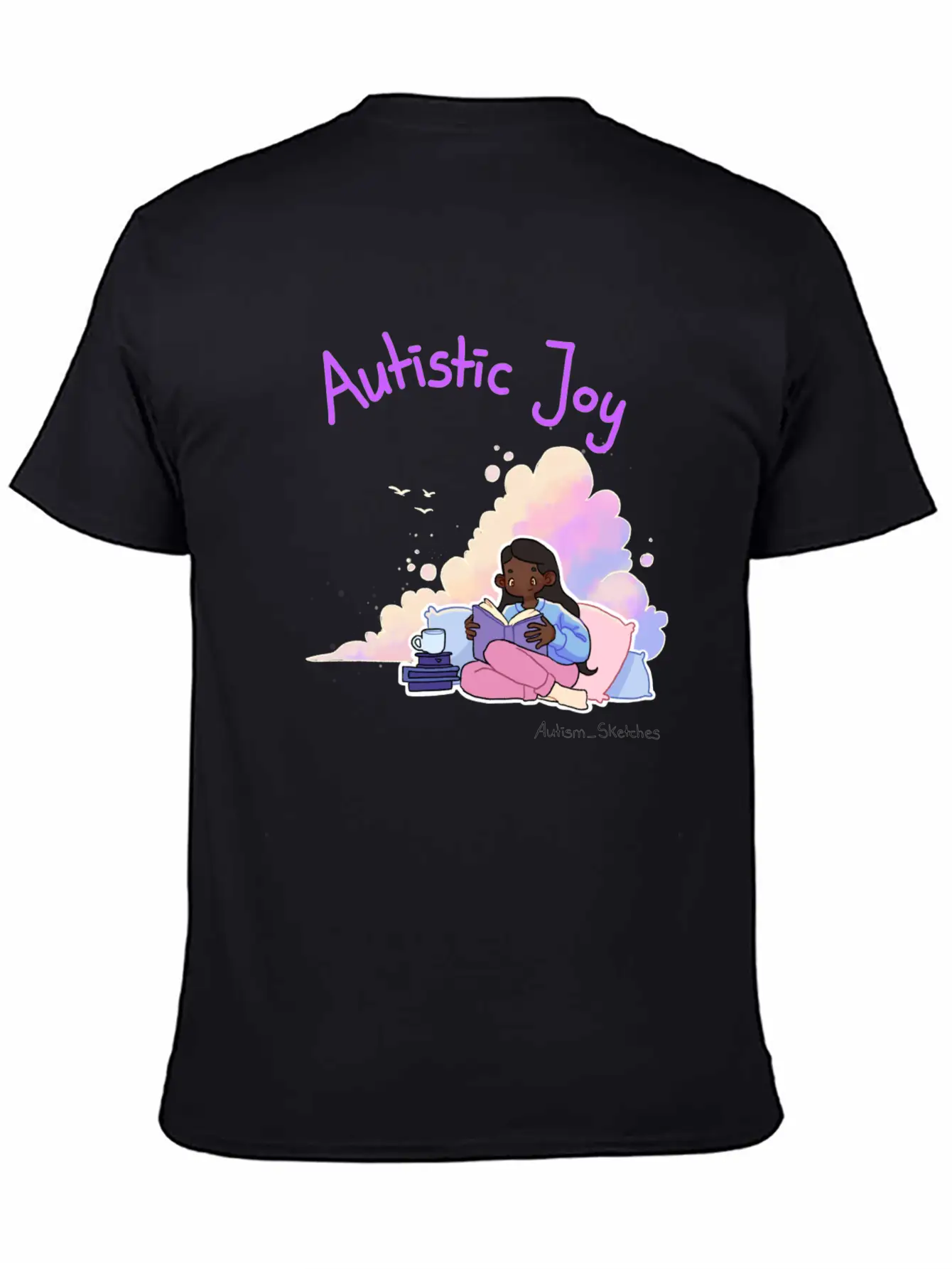 Autistic Joy Clouds Illustration Stylish Everyday T-Shirt – Unisex Basic Cotton Tee