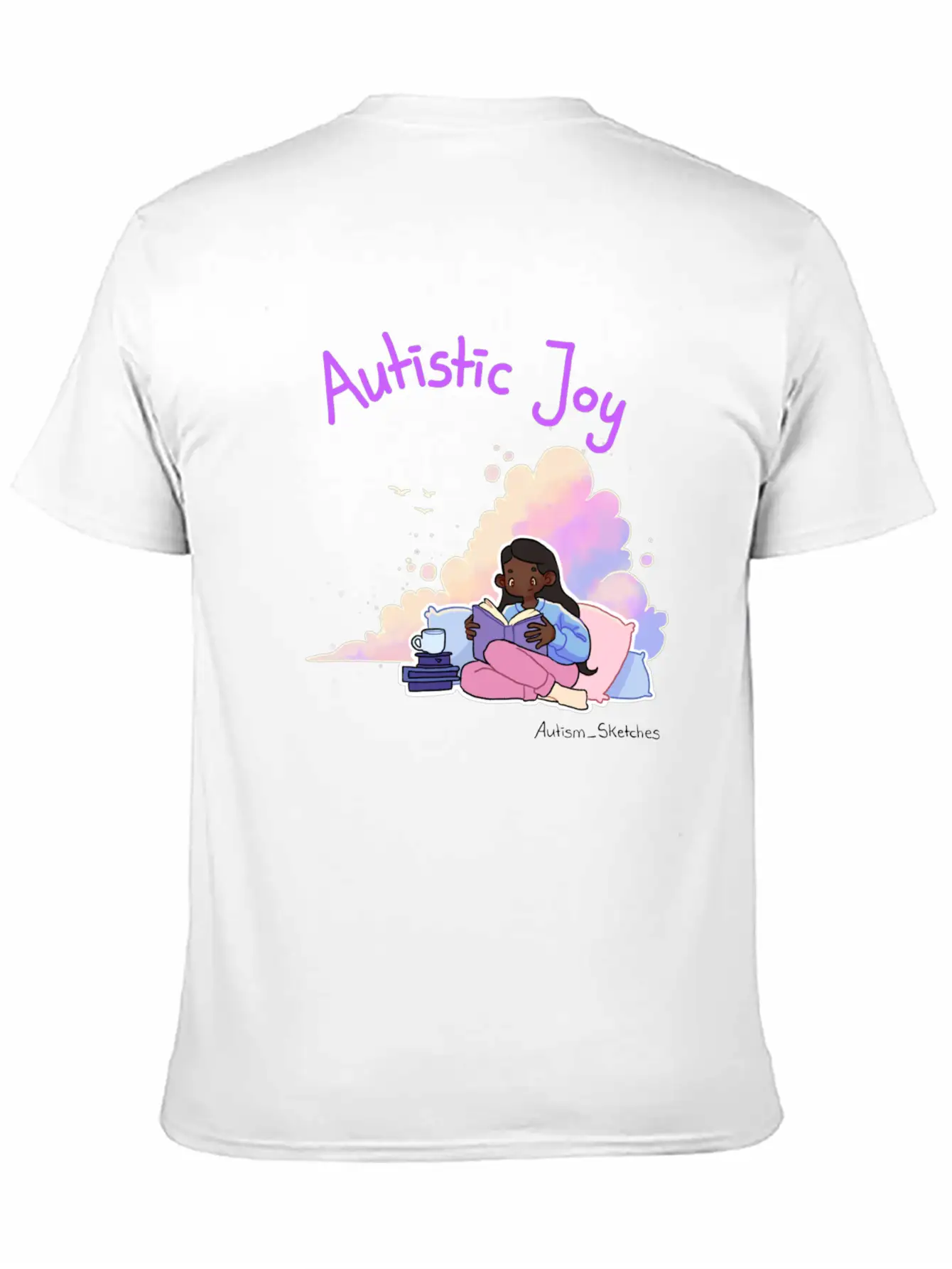 Autistic Joy Clouds Illustration Stylish Everyday T-Shirt – Unisex Basic Cotton Tee