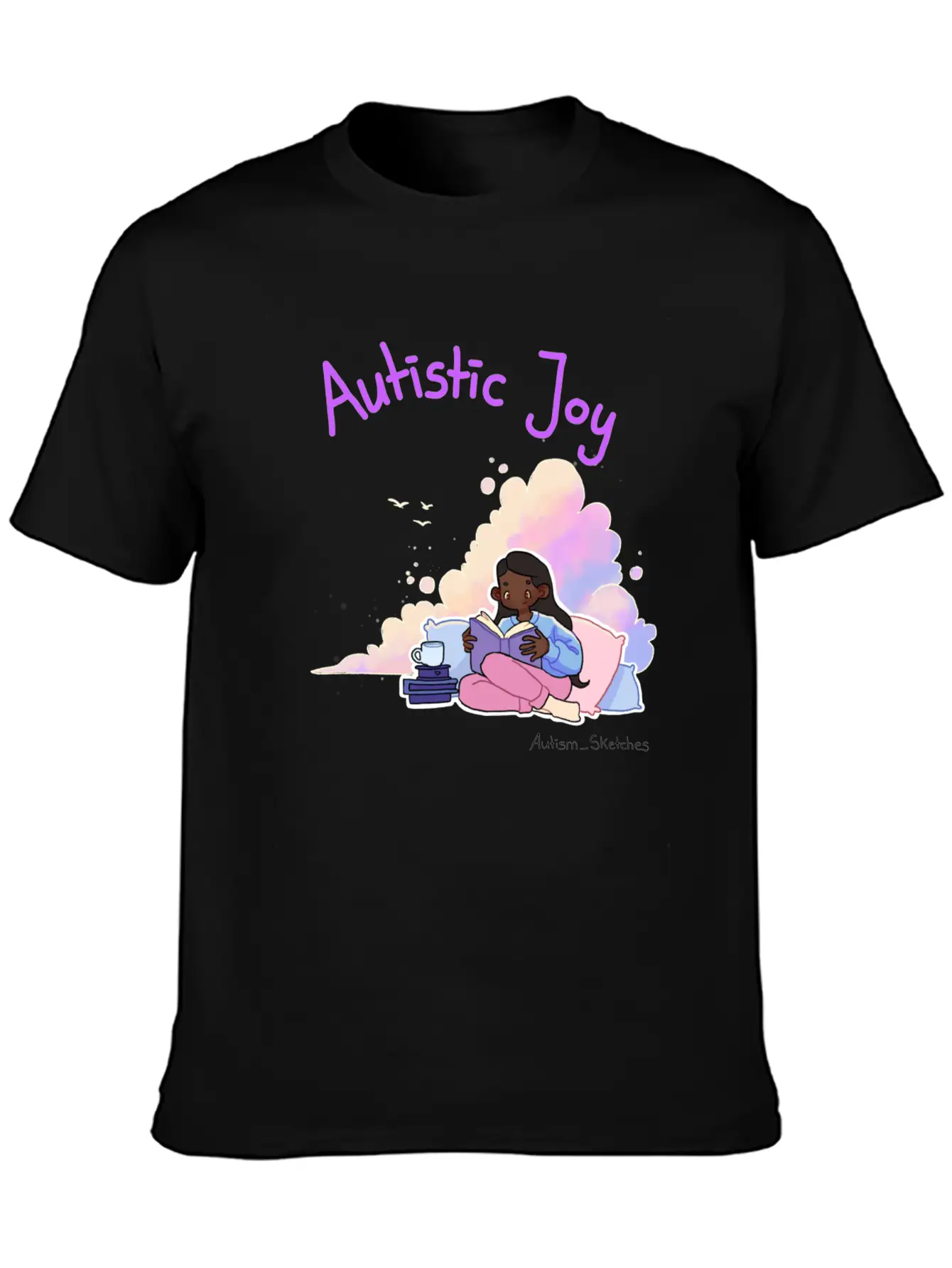 Autistic Joy Clouds Illustration Stylish Everyday T-Shirt – Unisex Basic Cotton Tee