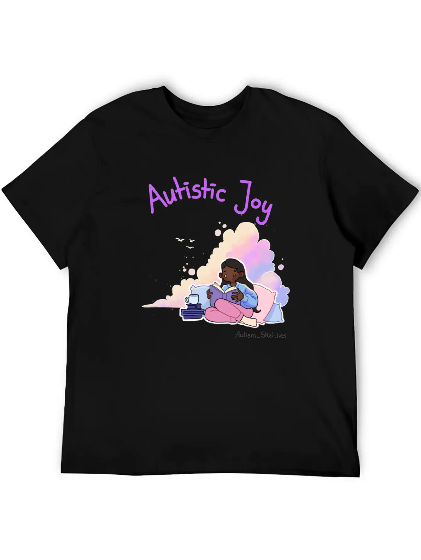 Autistic Joy Clouds Illustration Stylish Everyday T-Shirt – Unisex Basic Cotton Tee