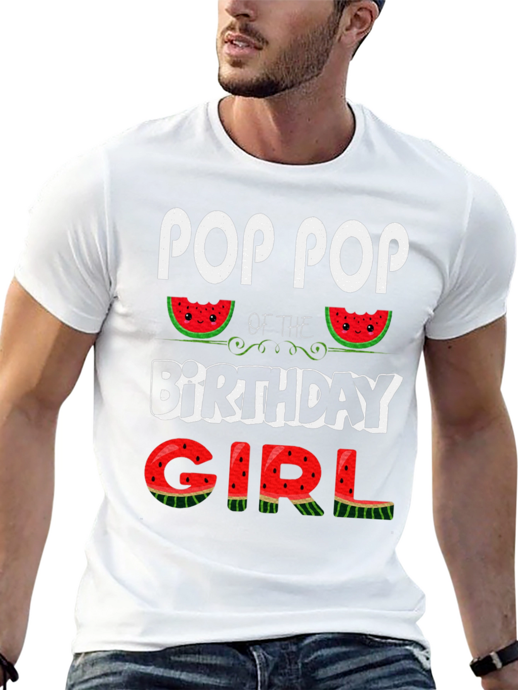 Pop Pop Birthday Girl Watermelon T-Shirt