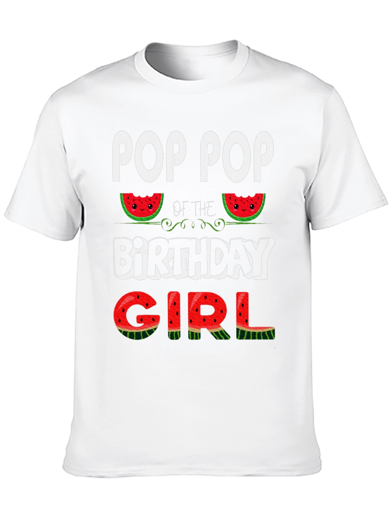 Pop Pop Birthday Girl Watermelon T-Shirt