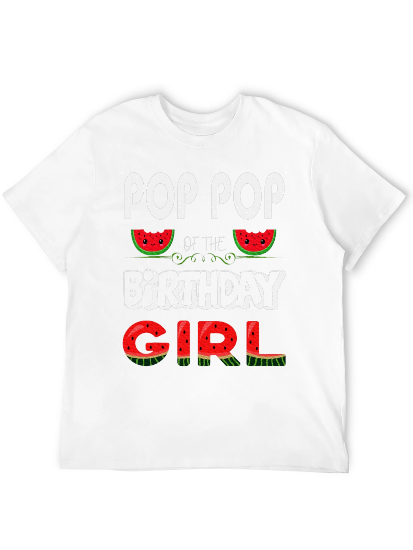 Pop Pop Birthday Girl Watermelon T-Shirt
