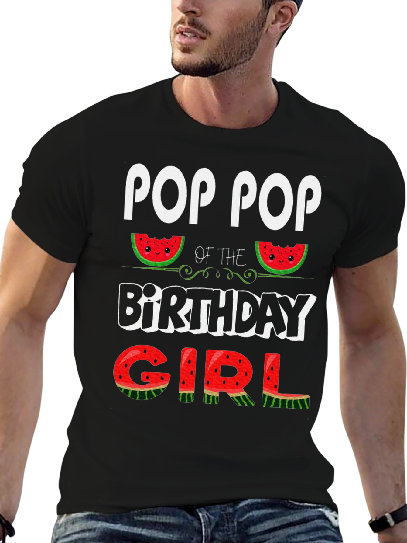 Pop Pop Birthday Girl Watermelon T-Shirt