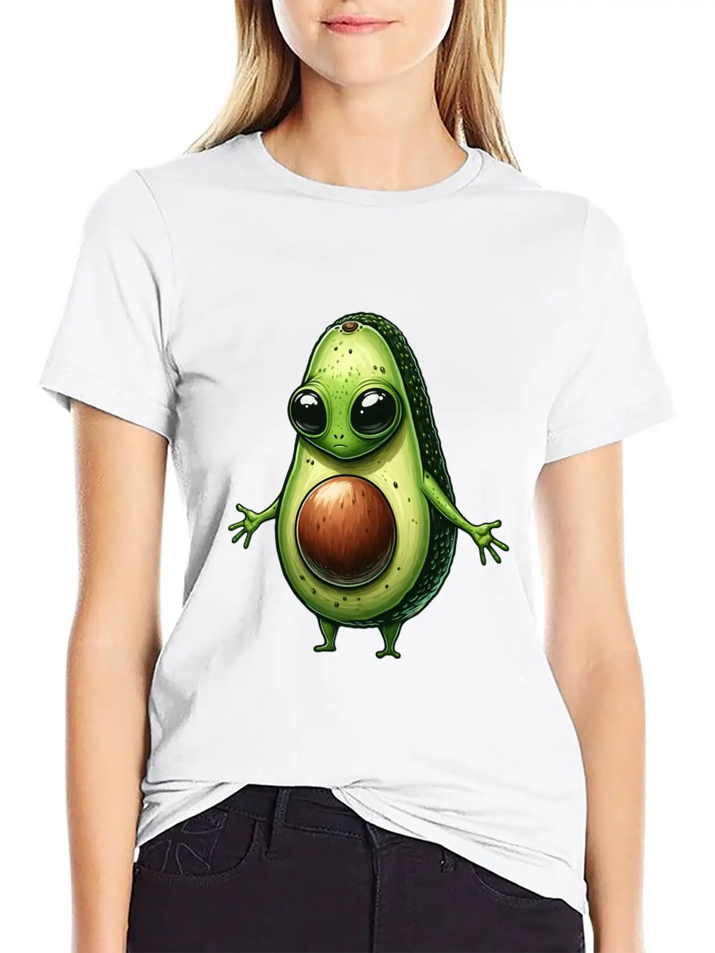 Avocado Alien Essential Cotton Tee For Daily Outfits – Unisex Style