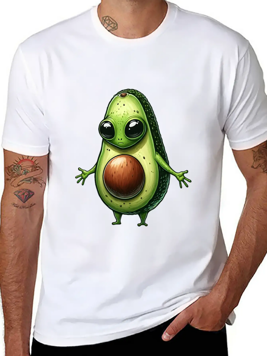Avocado Alien Essential Cotton Tee For Daily Outfits – Unisex Style