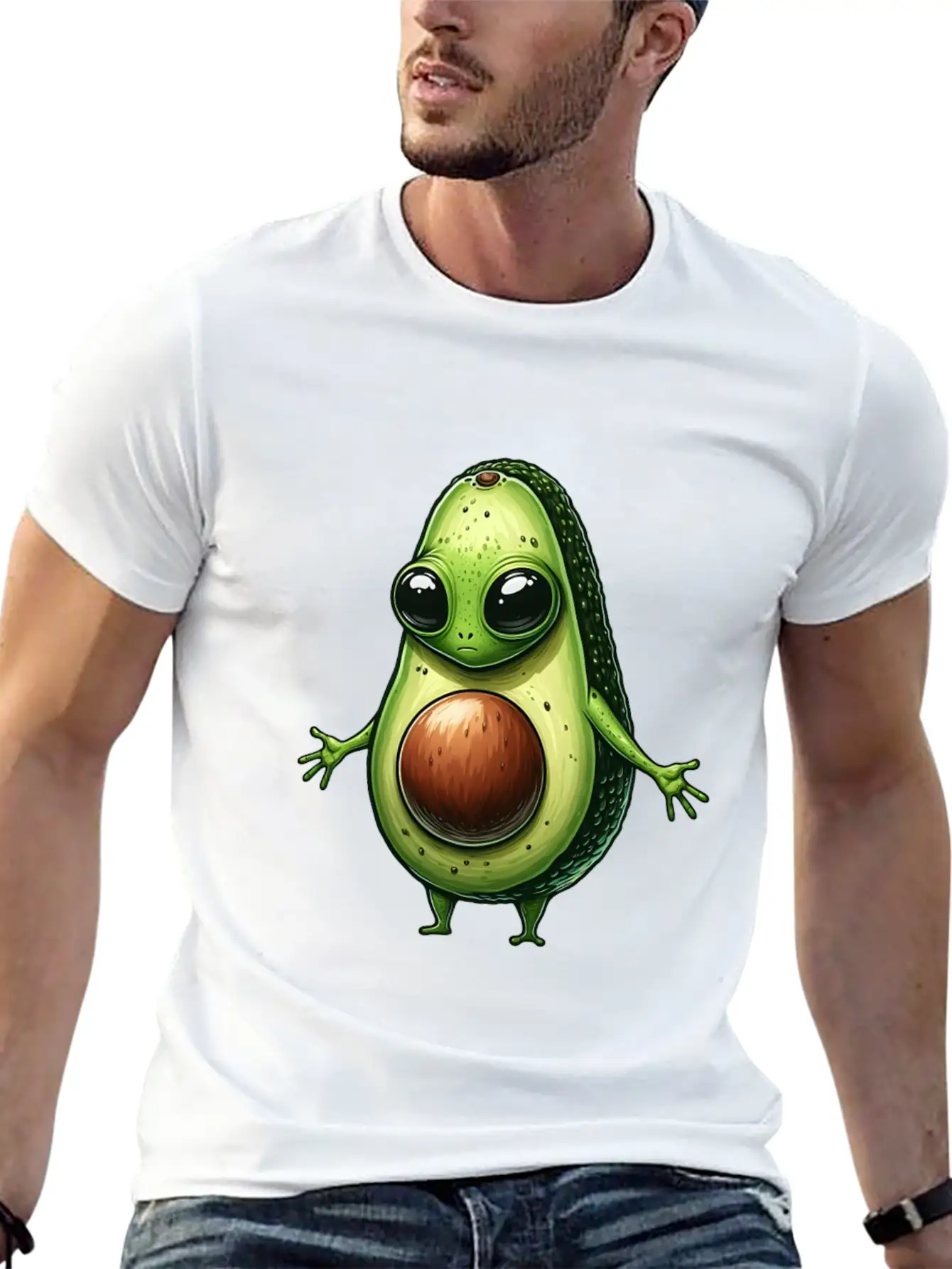 Avocado Alien Essential Cotton Tee For Daily Outfits – Unisex Style