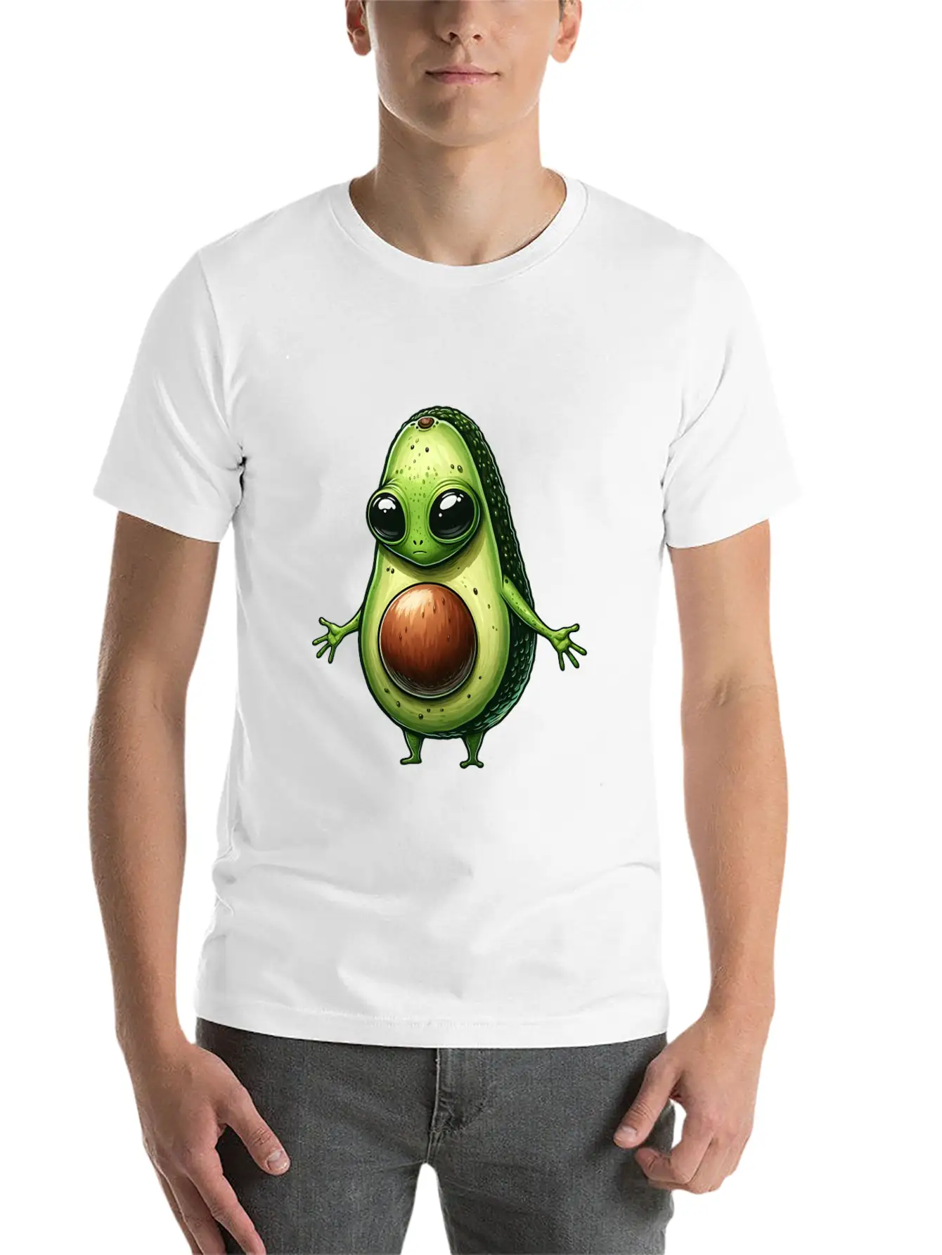 Avocado Alien Essential Cotton Tee For Daily Outfits – Unisex Style
