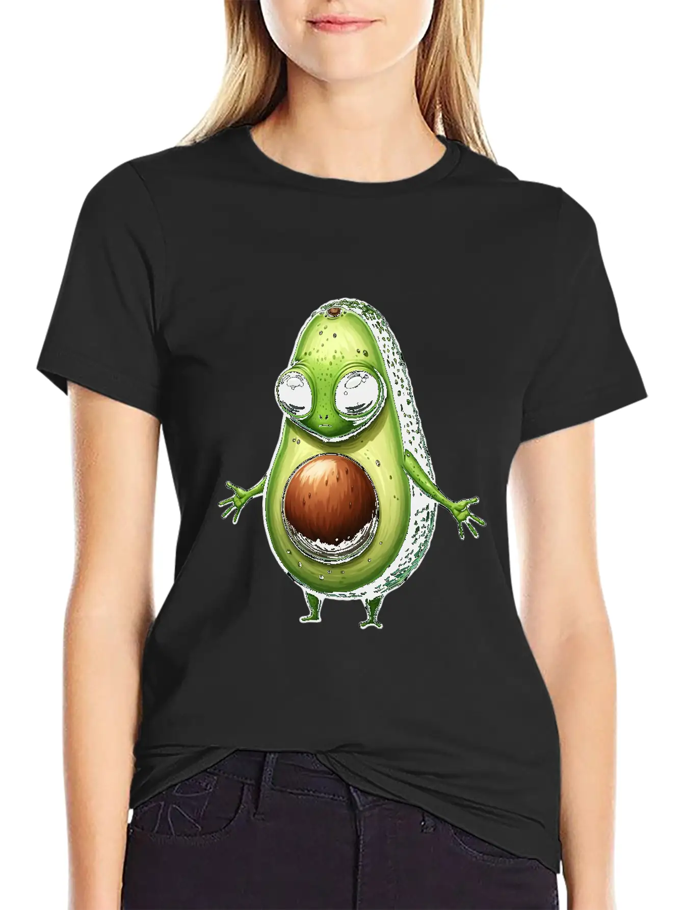 Avocado Alien Essential Cotton Tee For Daily Outfits – Unisex Style