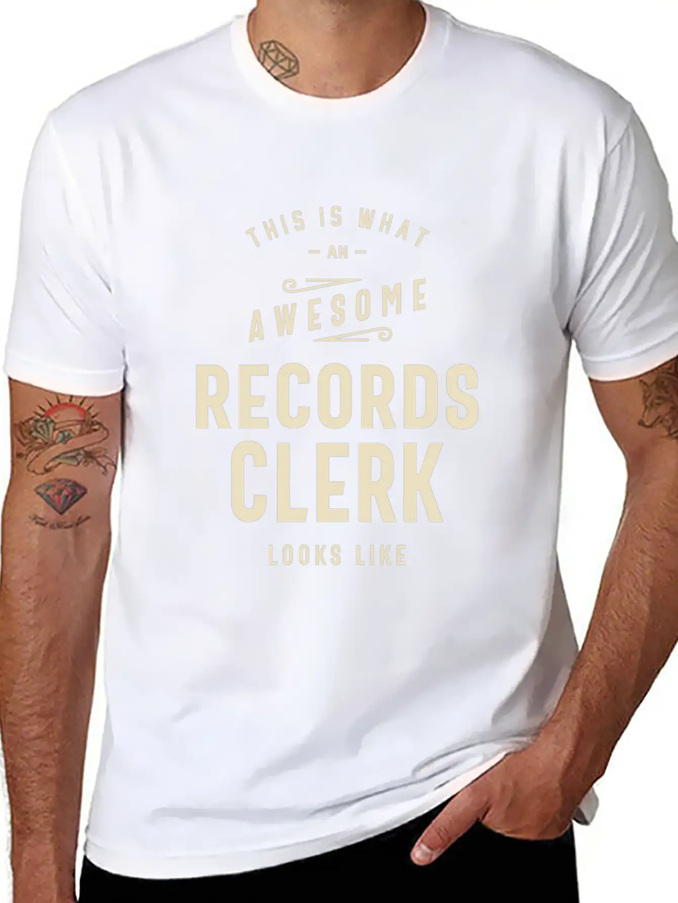 Awesome Records Clerk Essential Cotton Tee For Daily Outfits – Unisex Style