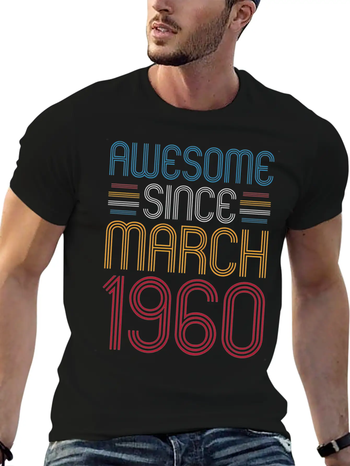 Awesome Since March 1960 62 Unisex Casual T-Shirt – Clean Design For Daily Comfort