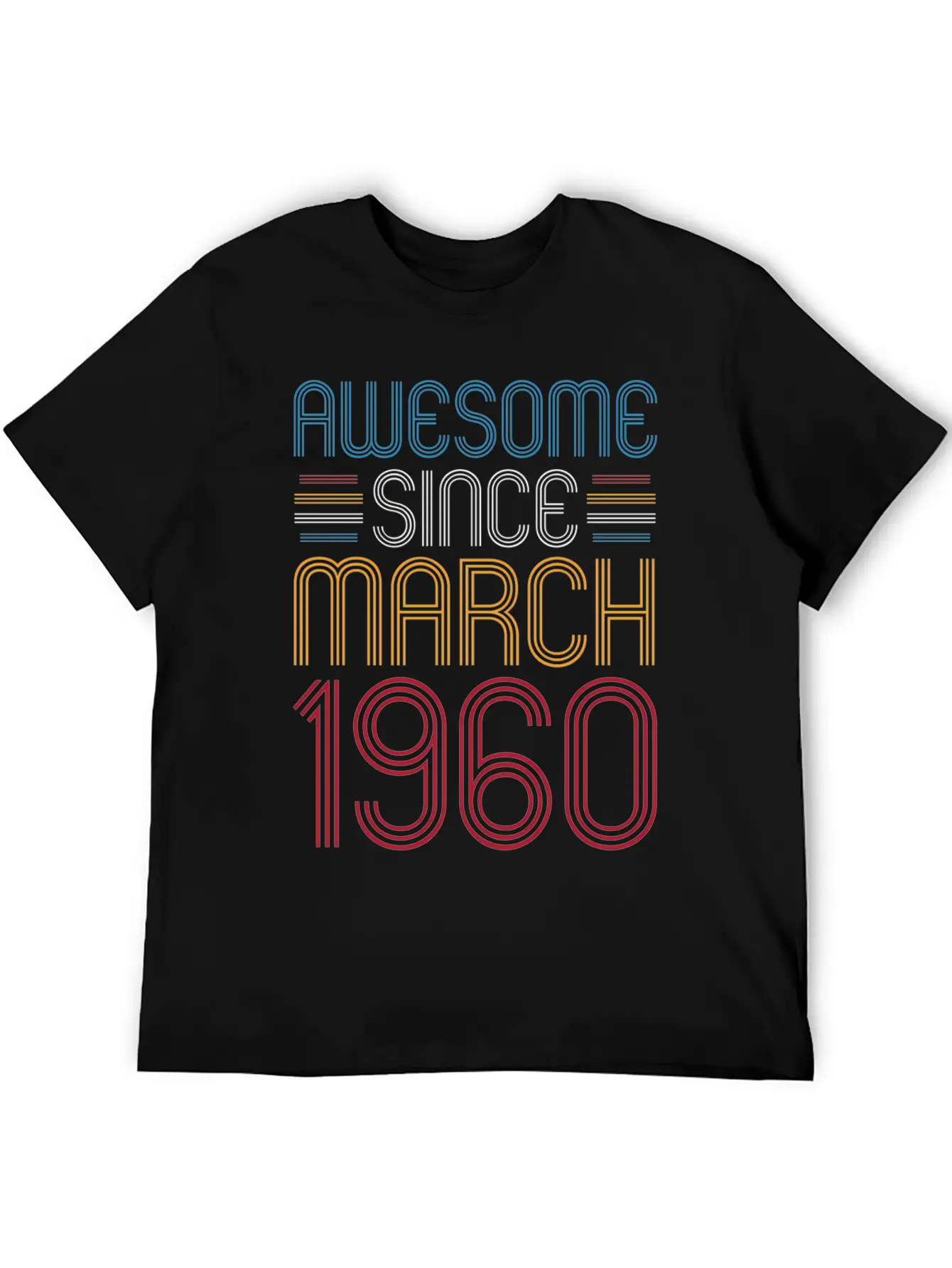 Awesome Since March 1960 62 Unisex Casual T-Shirt – Clean Design For Daily Comfort