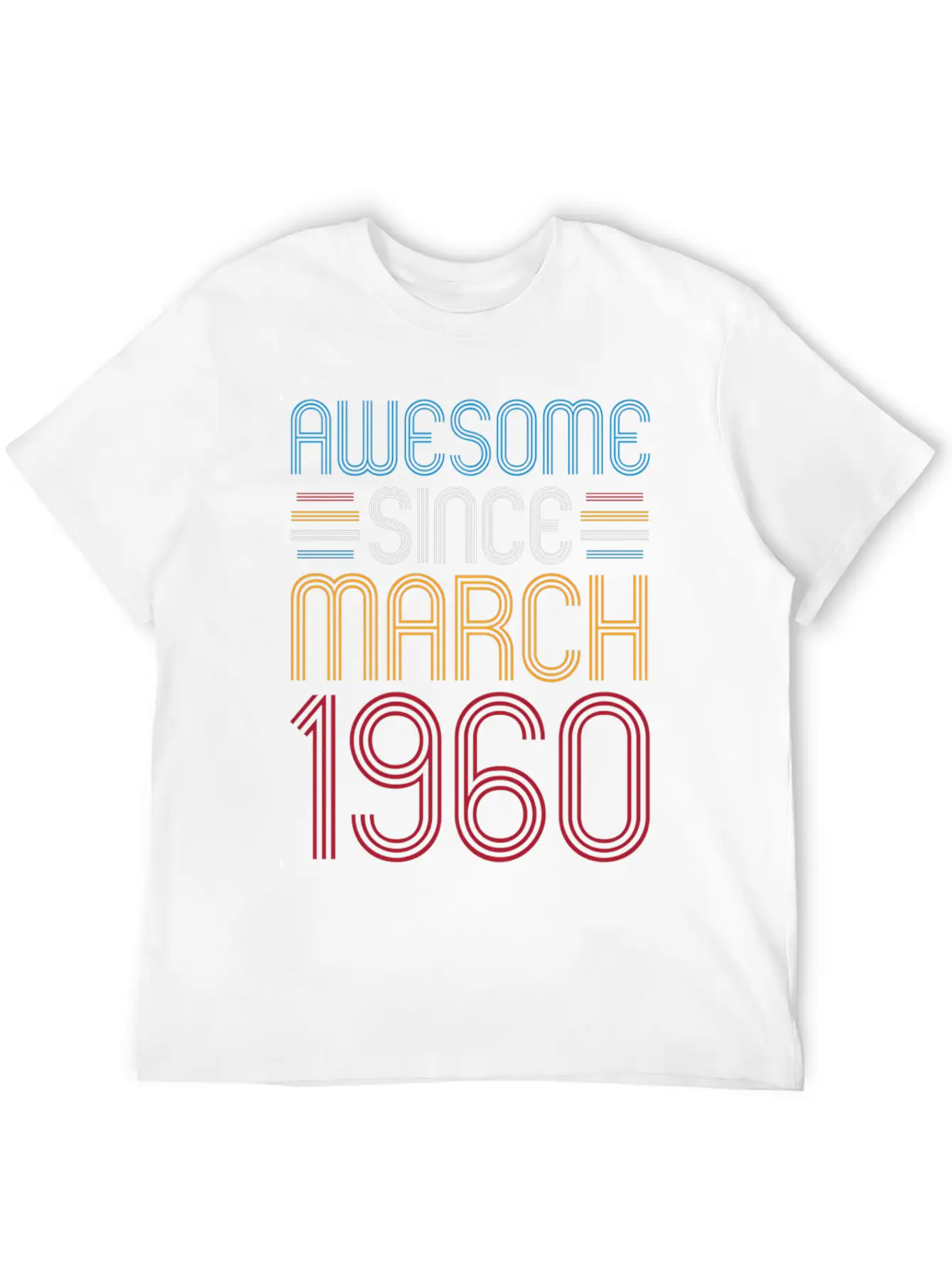 Awesome Since March 1960 62 Unisex Casual T-Shirt – Clean Design For Daily Comfort