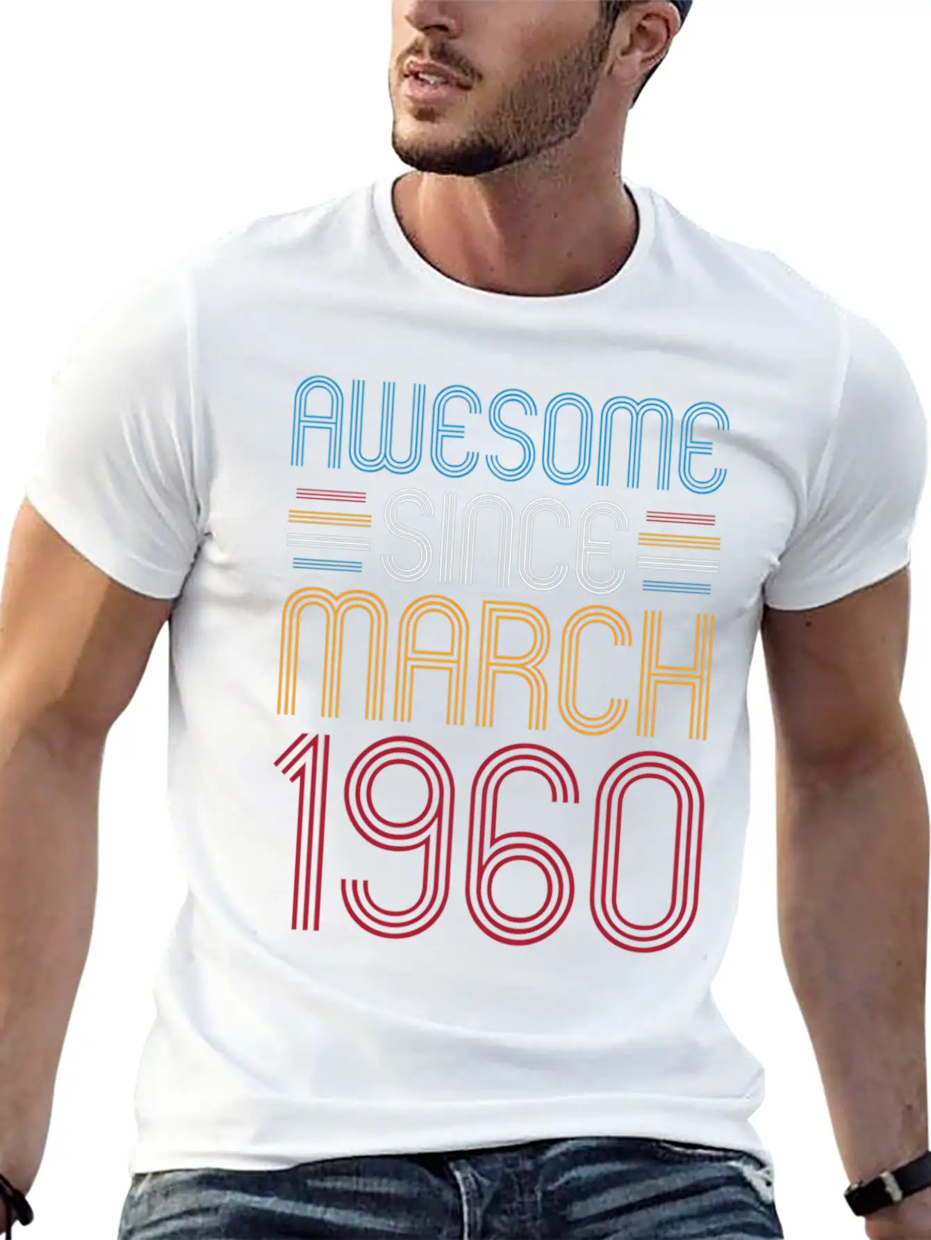 Awesome Since March 1960 62 Unisex Casual T-Shirt – Clean Design For Daily Comfort