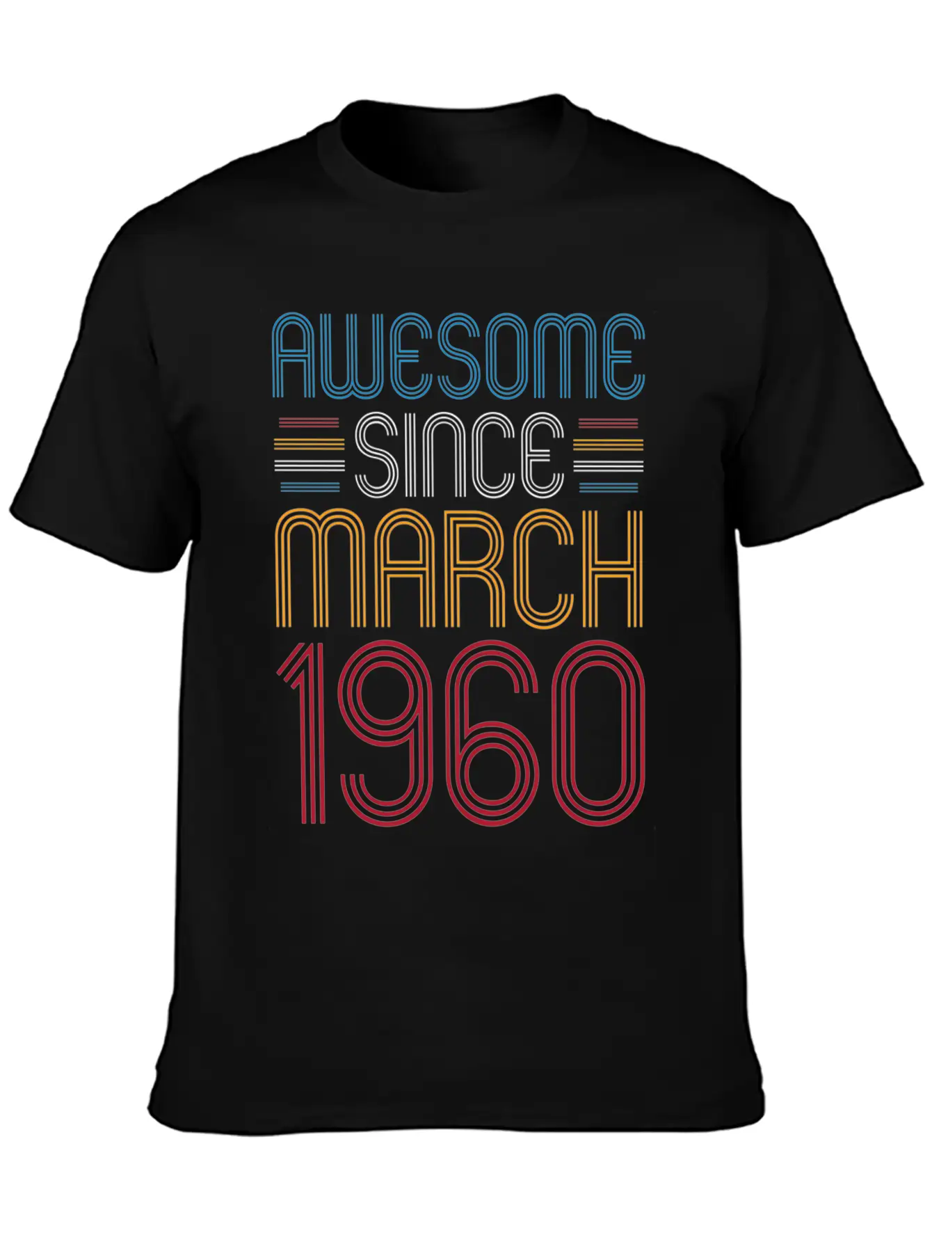 Awesome Since March 1960 62 Unisex Casual T-Shirt – Clean Design For Daily Comfort