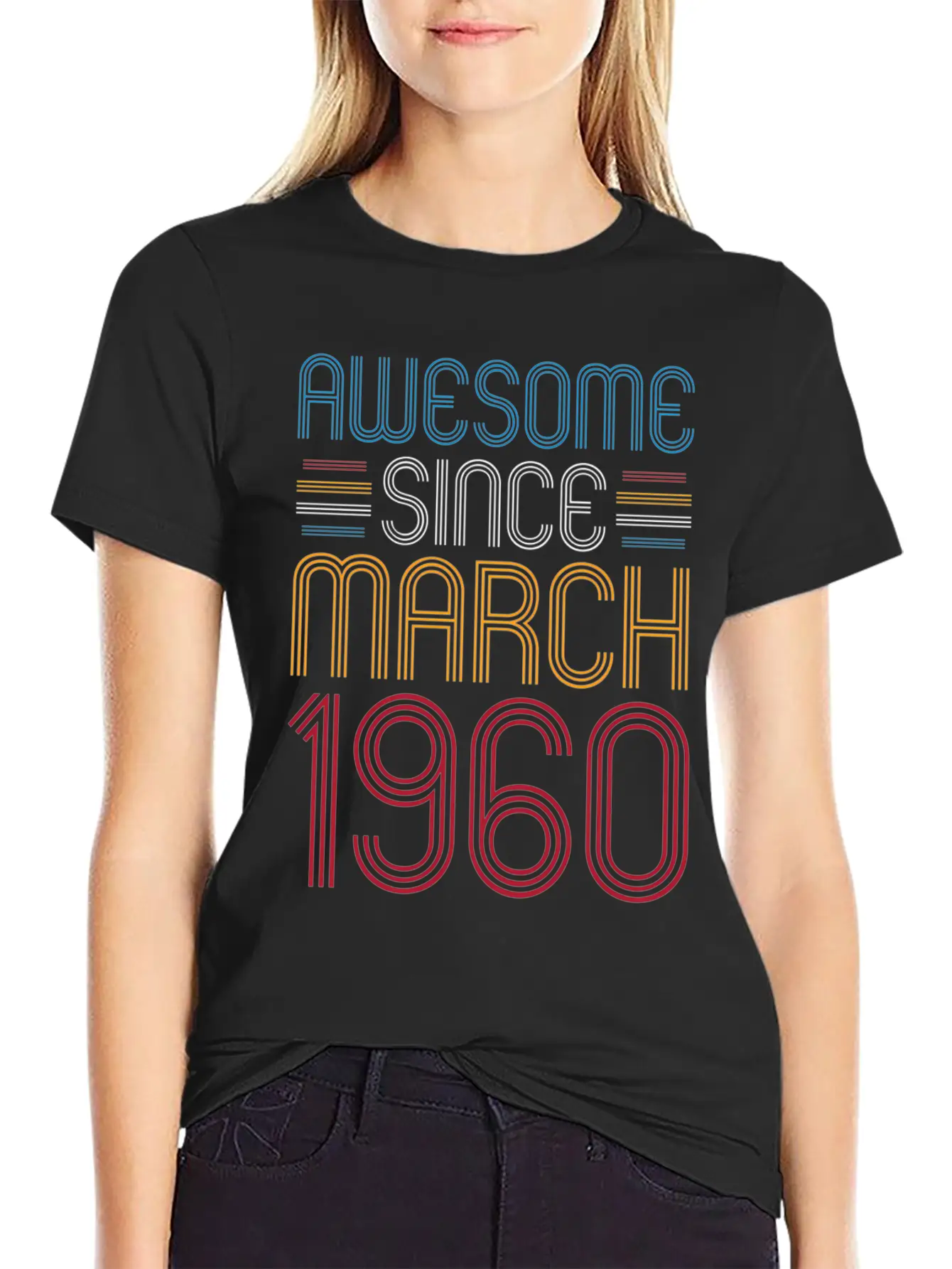 Awesome Since March 1960 62 Unisex Casual T-Shirt – Clean Design For Daily Comfort