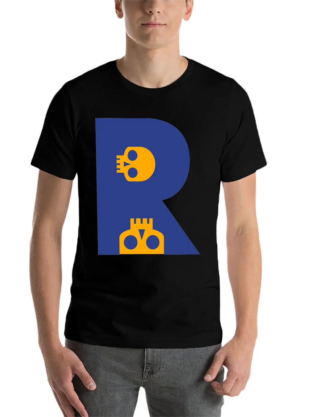 ☠♥Awesome Skull Alphabet Initial Letter-R♥☠ Breathable Graphic T-Shirt – Perfect For Casual Days