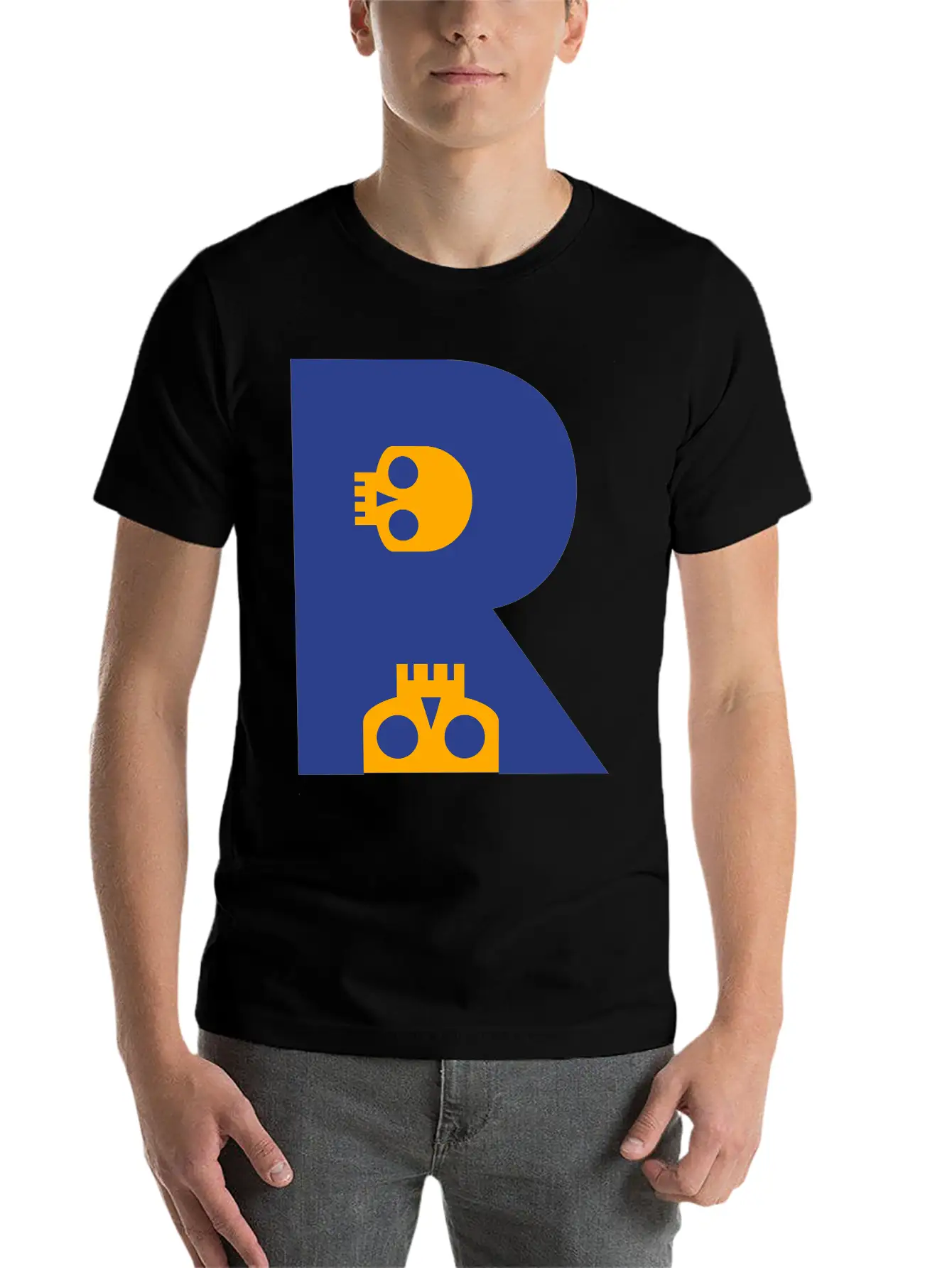 ☠♥Awesome Skull Alphabet Initial Letter-R♥☠ Breathable Graphic T-Shirt – Perfect For Casual Days