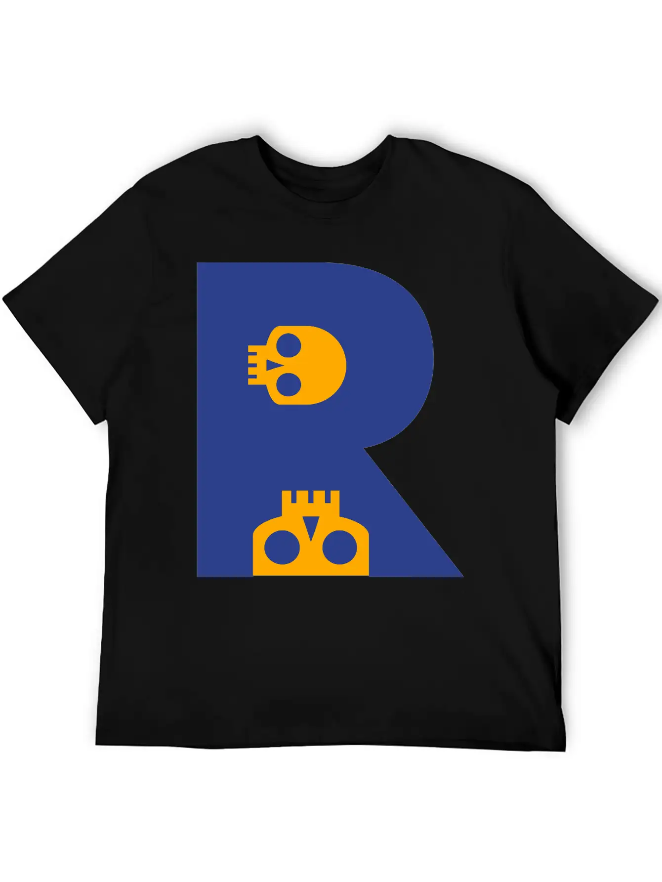 ☠♥Awesome Skull Alphabet Initial Letter-R♥☠ Breathable Graphic T-Shirt – Perfect For Casual Days