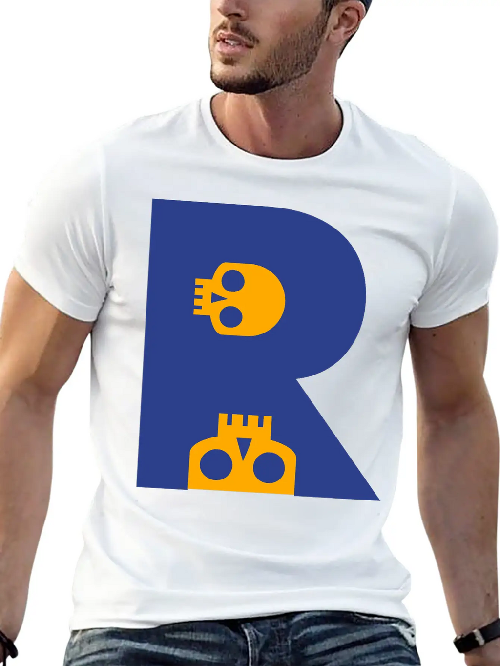 ☠♥Awesome Skull Alphabet Initial Letter-R♥☠ Breathable Graphic T-Shirt – Perfect For Casual Days