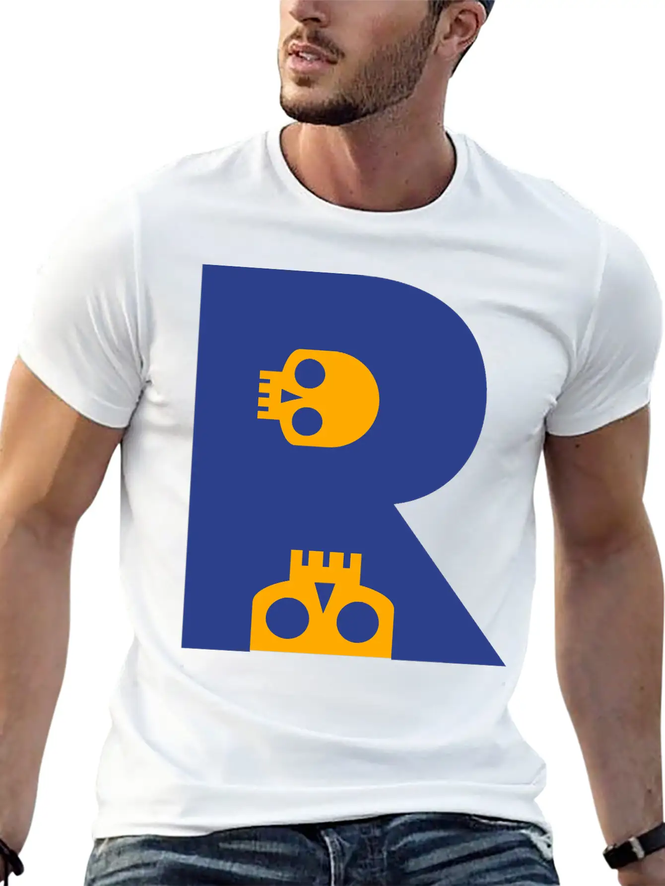 ☠♥Awesome Skull Alphabet Initial Letter-R♥☠ Breathable Graphic T-Shirt – Perfect For Casual Days