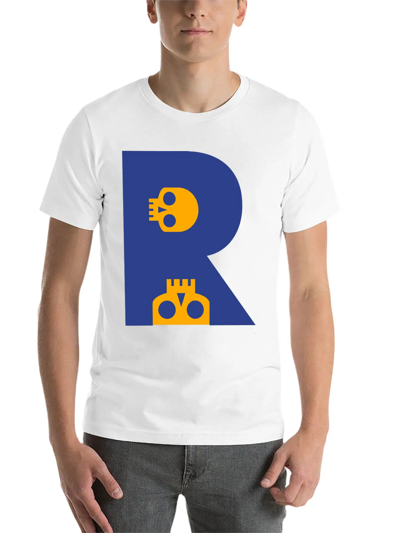 ☠♥Awesome Skull Alphabet Initial Letter-R♥☠ Breathable Graphic T-Shirt – Perfect For Casual Days