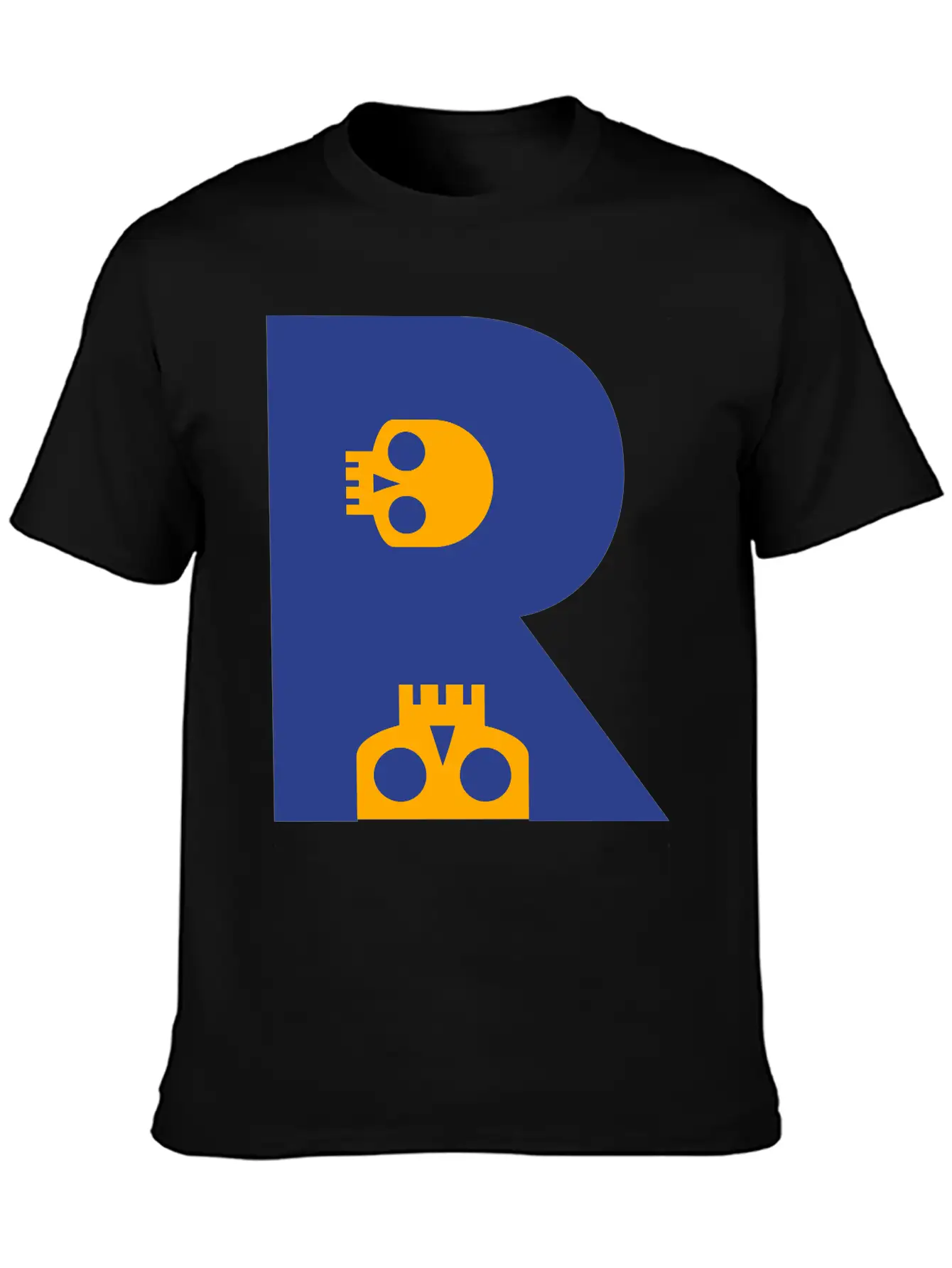 ☠♥Awesome Skull Alphabet Initial Letter-R♥☠ Breathable Graphic T-Shirt – Perfect For Casual Days