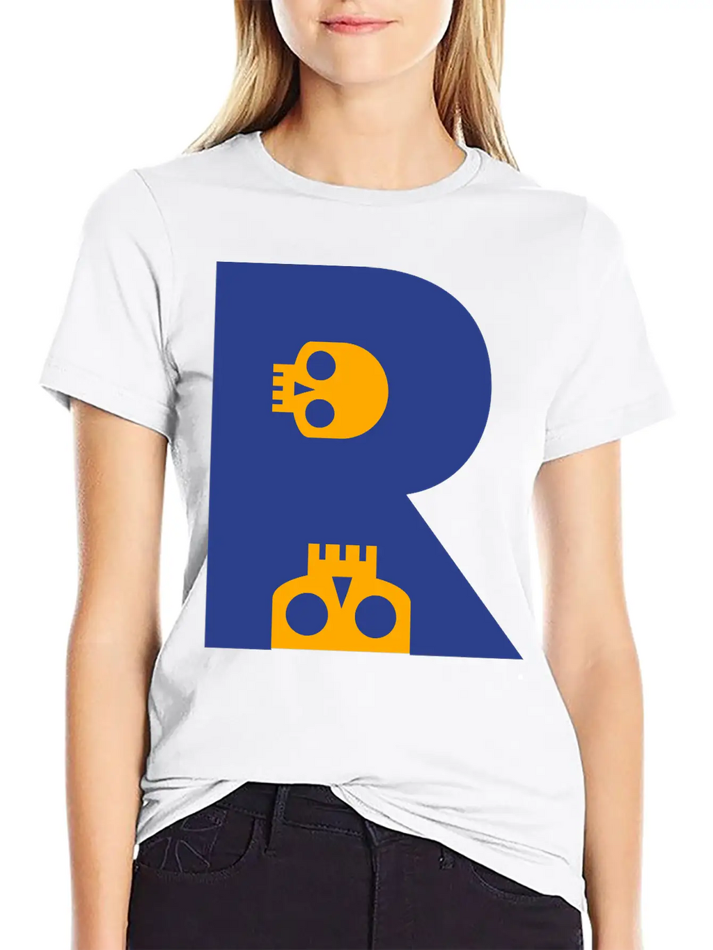☠♥Awesome Skull Alphabet Initial Letter-R♥☠ Breathable Graphic T-Shirt – Perfect For Casual Days