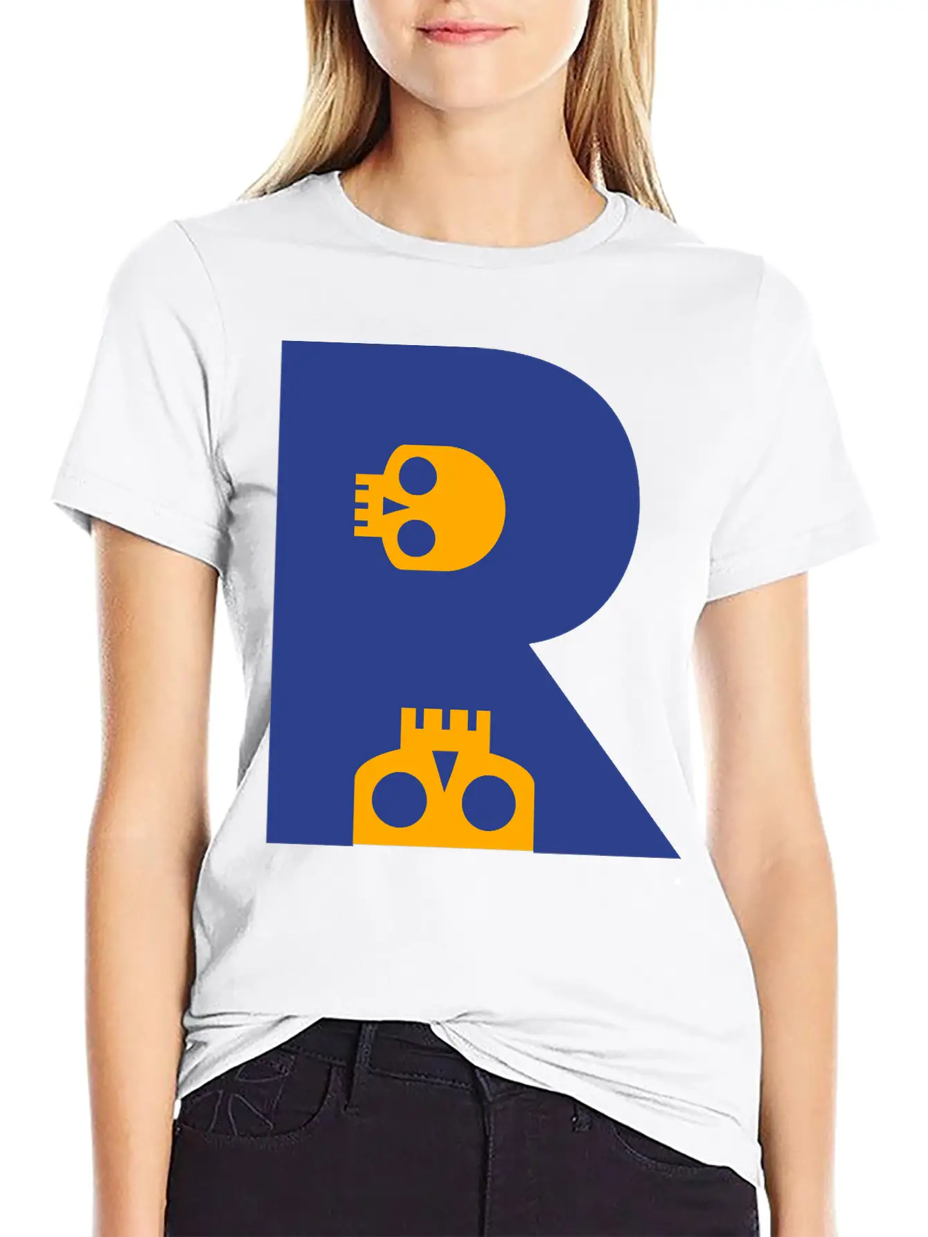 ☠♥Awesome Skull Alphabet Initial Letter-R♥☠ Breathable Graphic T-Shirt – Perfect For Casual Days