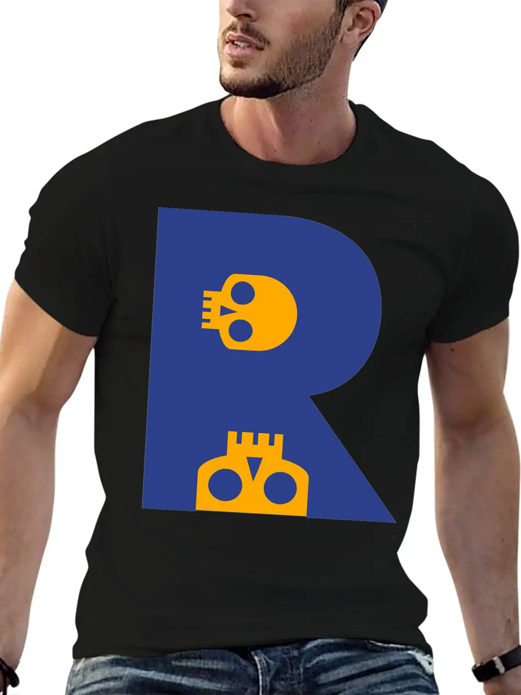 ☠♥Awesome Skull Alphabet Initial Letter-R♥☠ Breathable Graphic T-Shirt – Perfect For Casual Days
