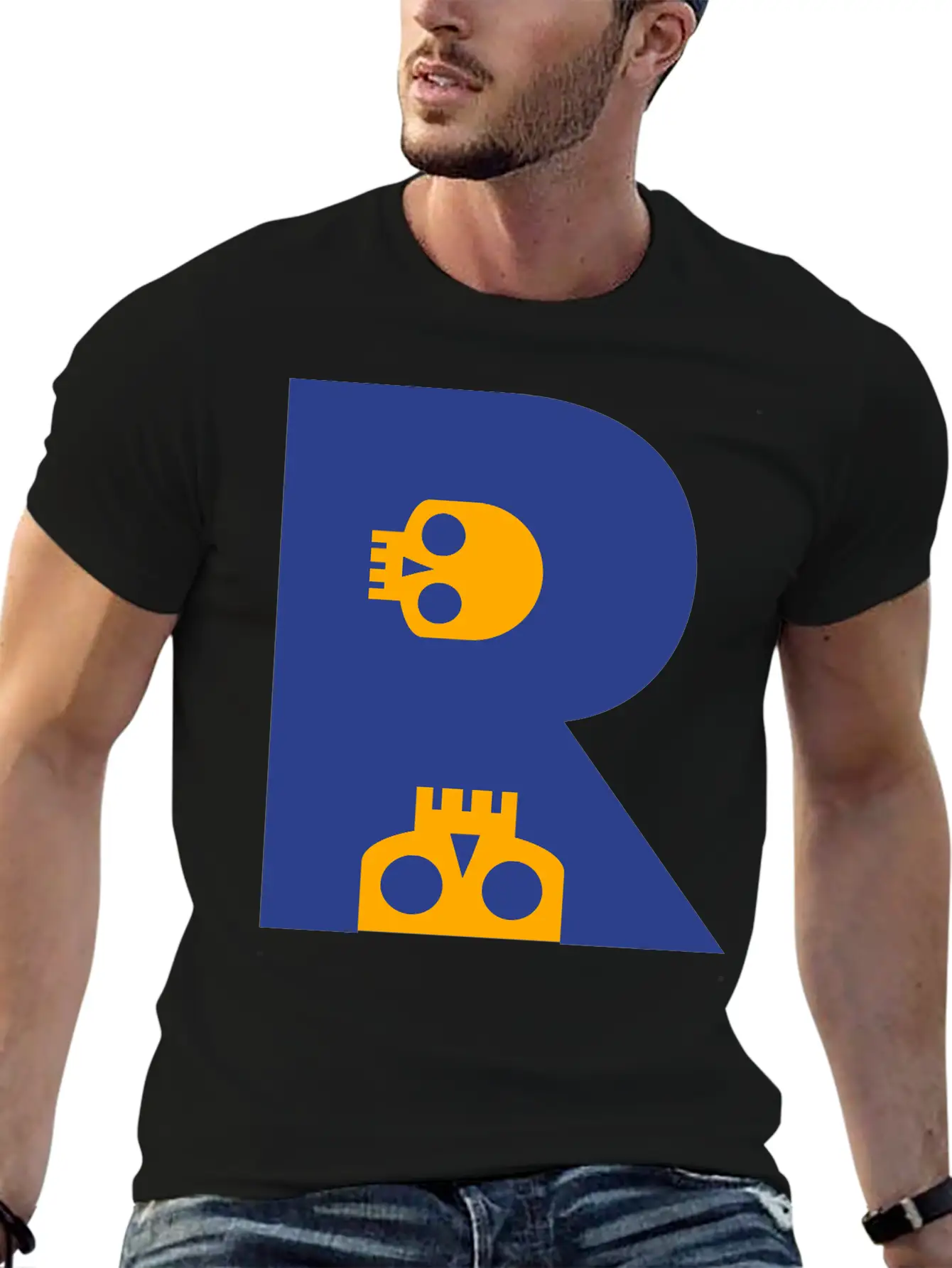 ☠♥Awesome Skull Alphabet Initial Letter-R♥☠ Breathable Graphic T-Shirt – Perfect For Casual Days