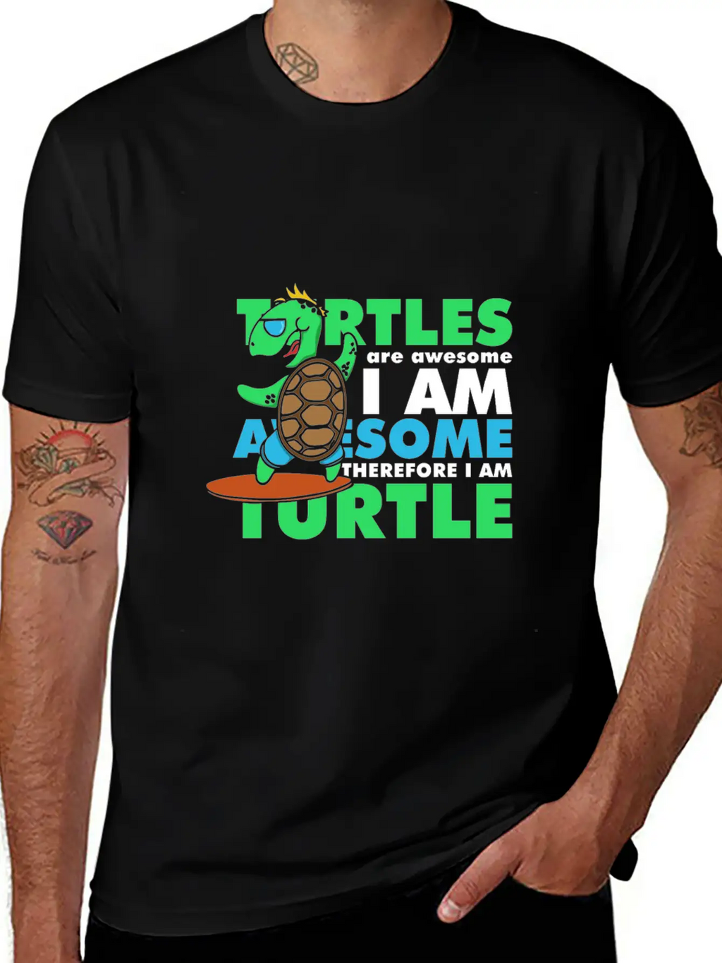 Awesome Turtle Basic Graphic T-Shirt – Daily Comfort In Soft Cotton