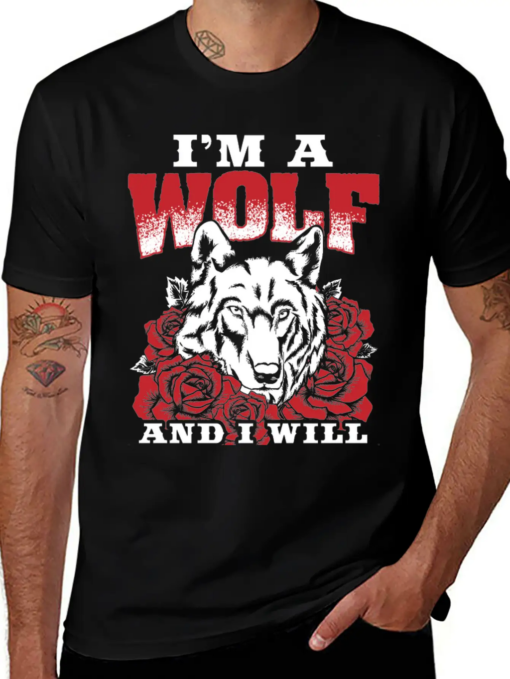 Awesome Wolf Design Quote I Will Survive Breathable Soft Cotton T-Shirt – Timeless Casual Look
