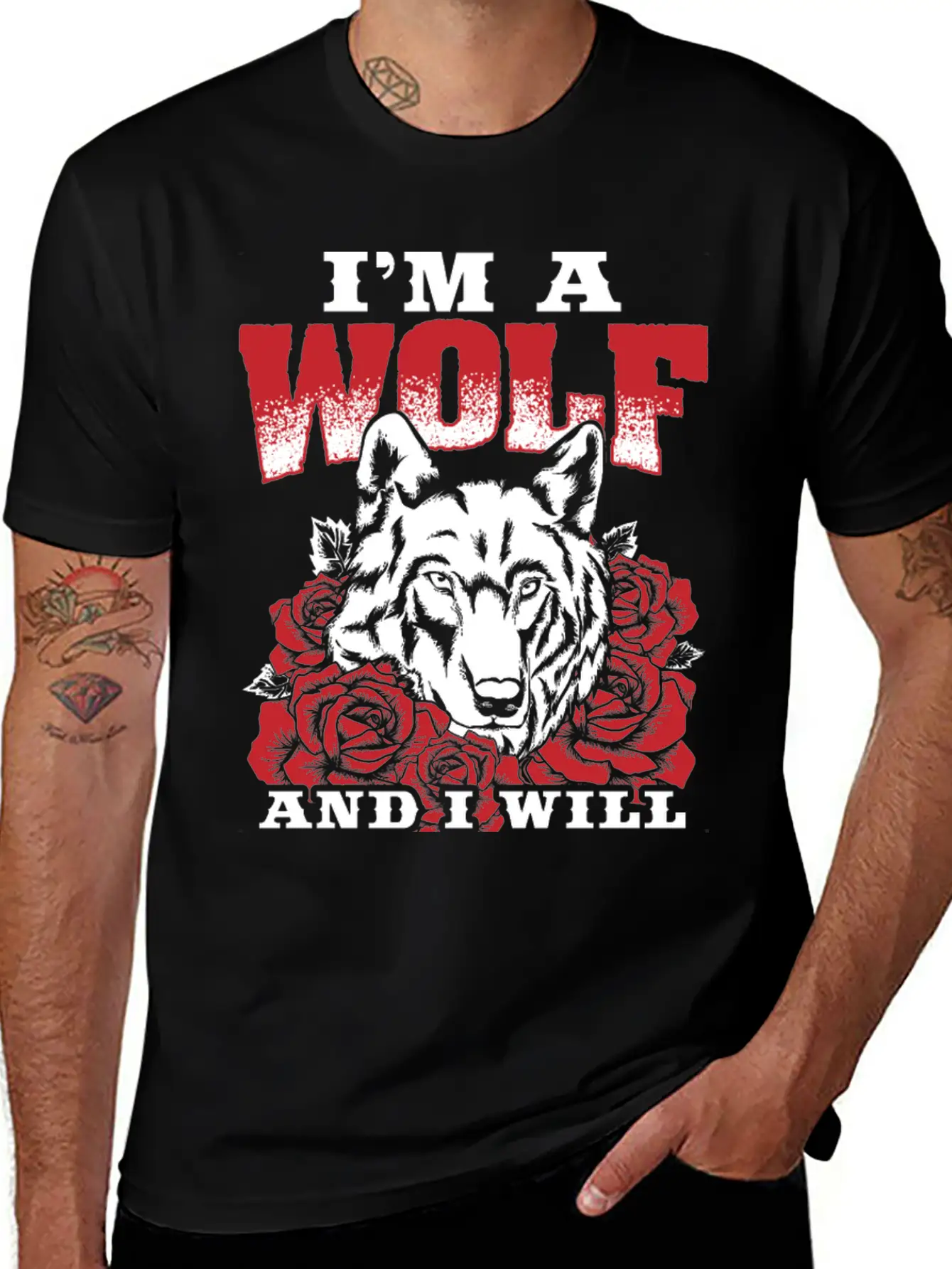 Awesome Wolf Design Quote I Will Survive Breathable Soft Cotton T-Shirt – Timeless Casual Look