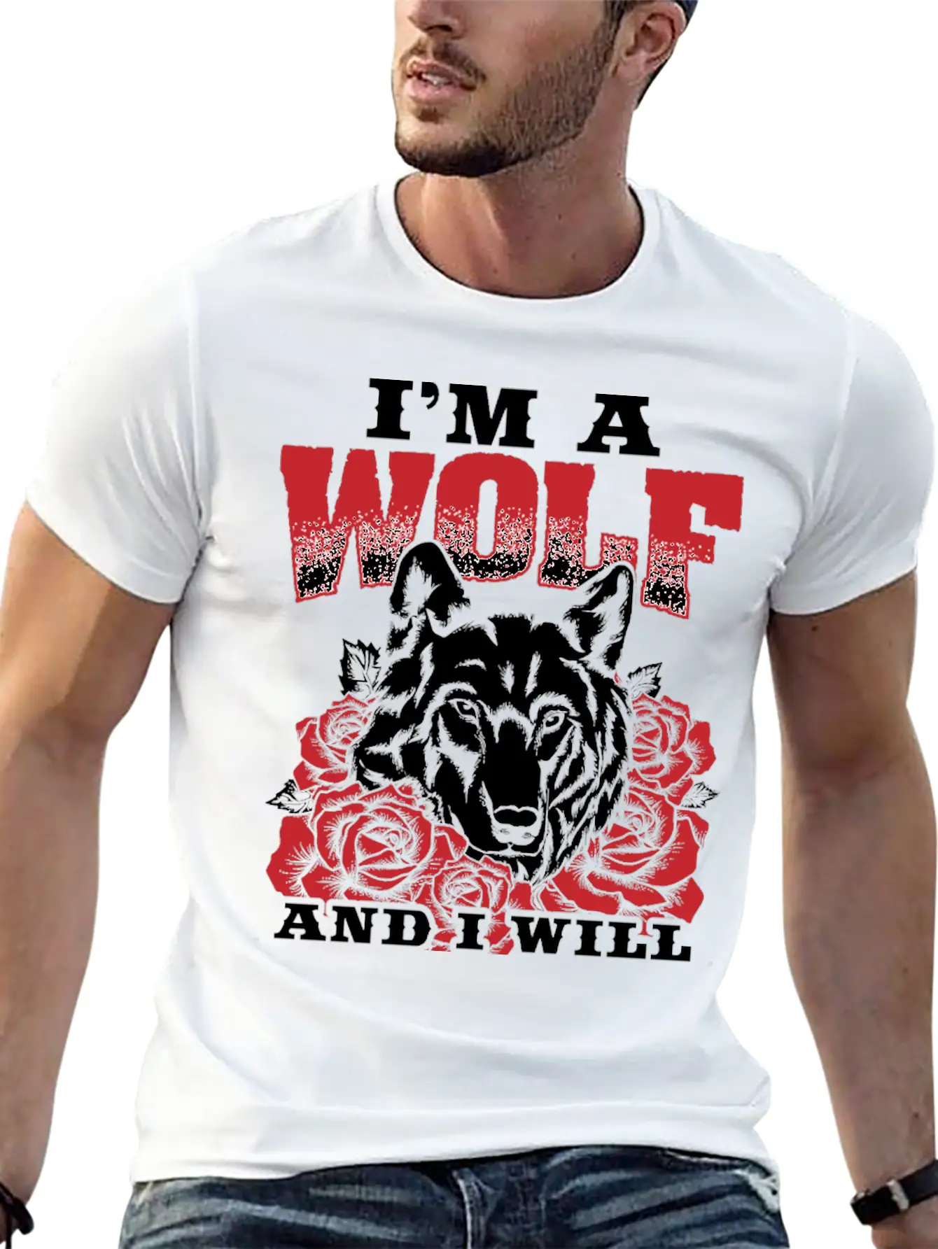 Awesome Wolf Design Quote I Will Survive Breathable Soft Cotton T-Shirt – Timeless Casual Look