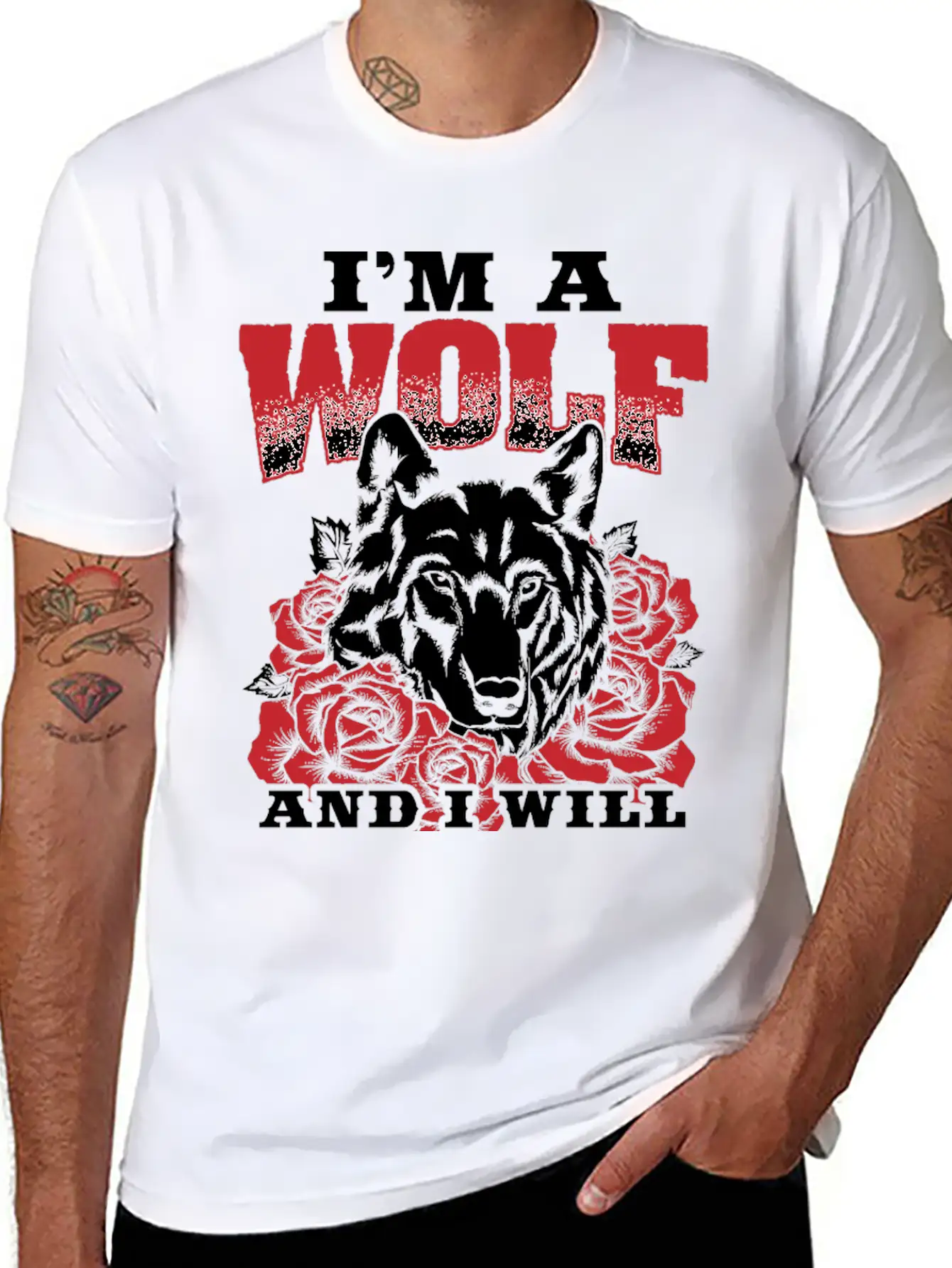 Awesome Wolf Design Quote I Will Survive Breathable Soft Cotton T-Shirt – Timeless Casual Look