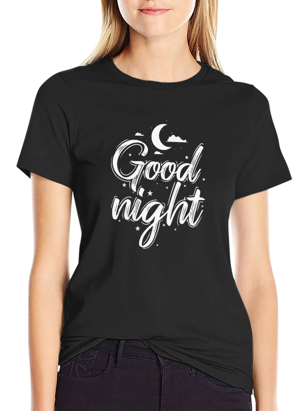 Good Night Graphic Black T-Shirt