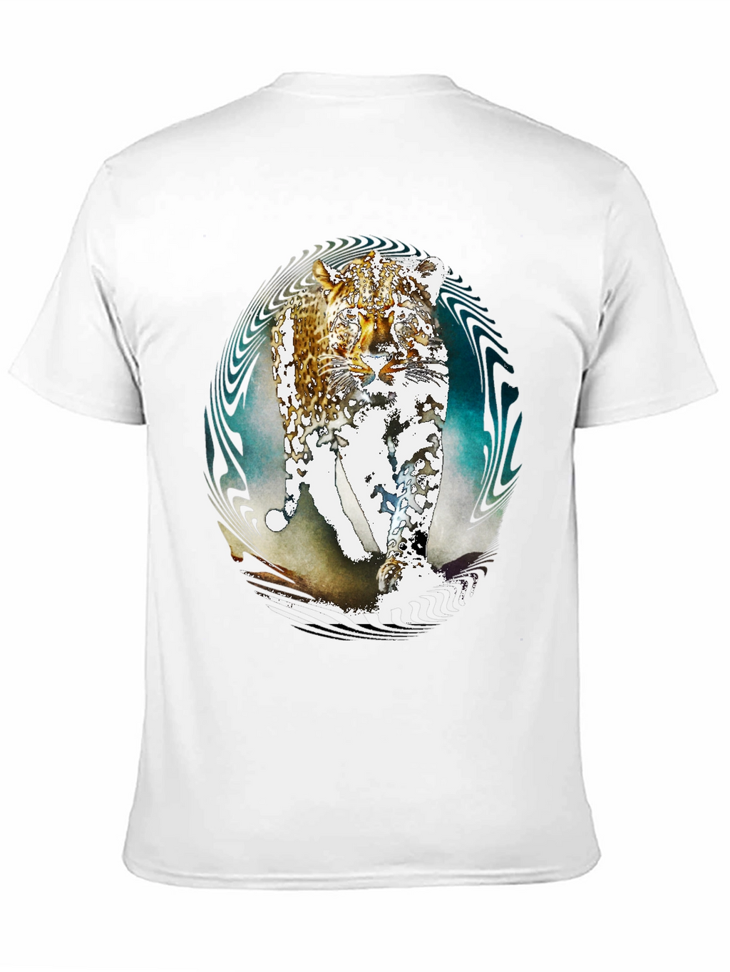 Abstract Leopard Print Black T-Shirt