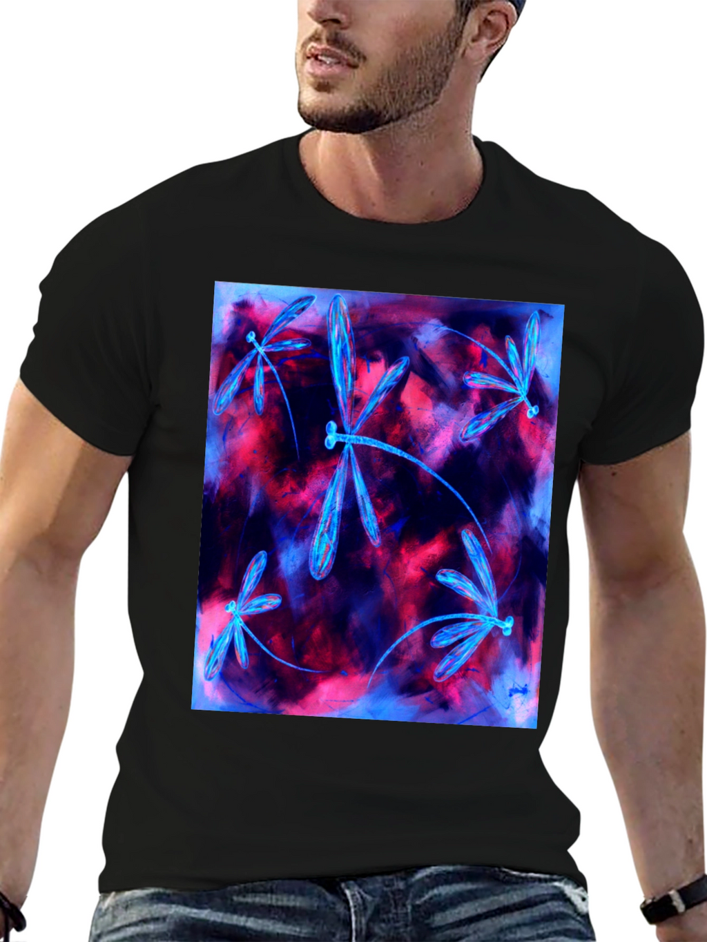 Dragonfly Graphic Tee - Abstract Art Shirt