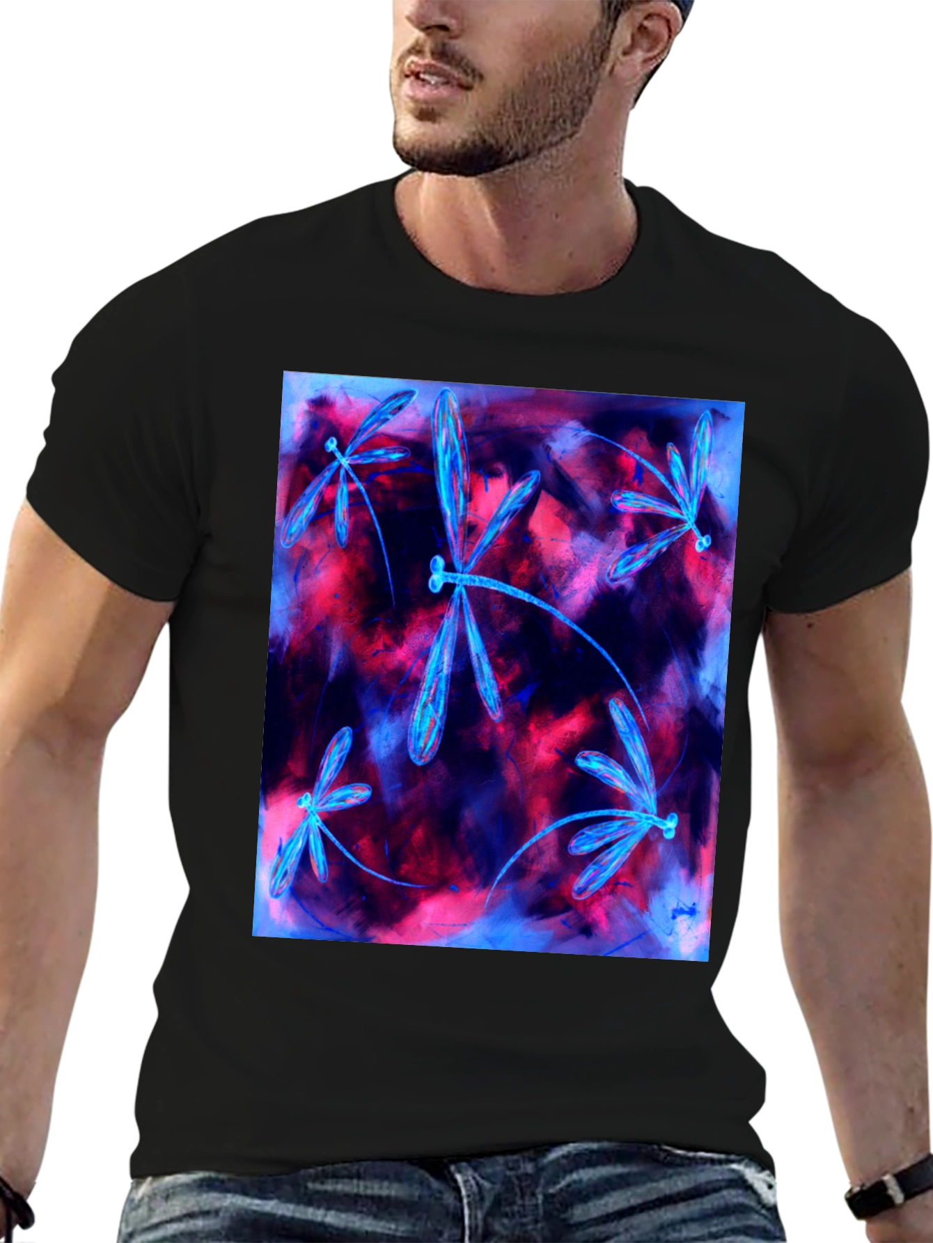 Dragonfly Graphic Tee - Abstract Art Shirt