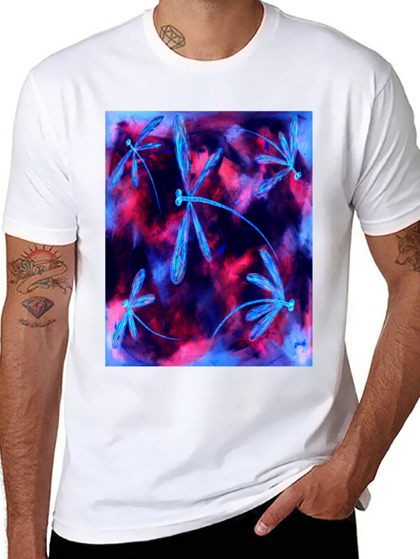 Dragonfly Graphic Tee - Abstract Art Shirt