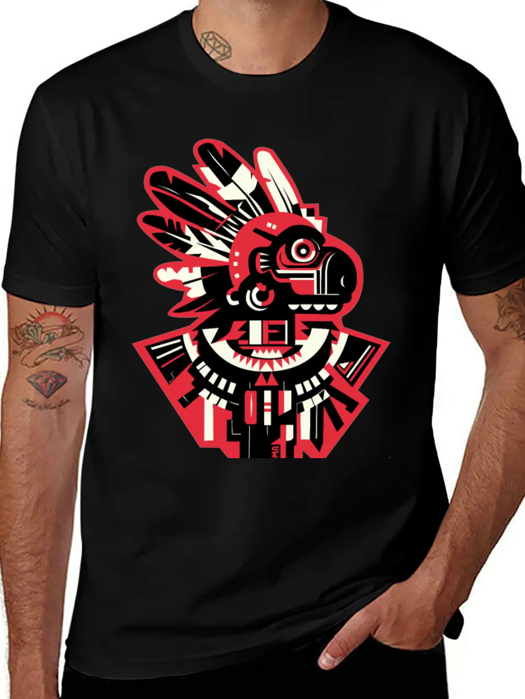 Aztec Monkey Warior Essential Cotton Tee For Daily Outfits – Unisex Style