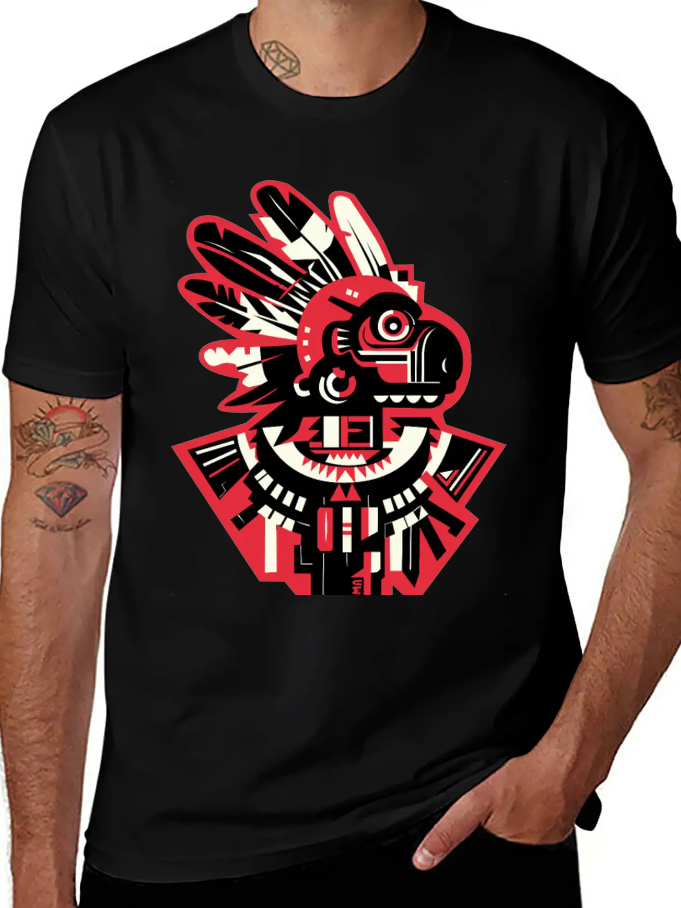Aztec Monkey Warior Essential Cotton Tee For Daily Outfits – Unisex Style