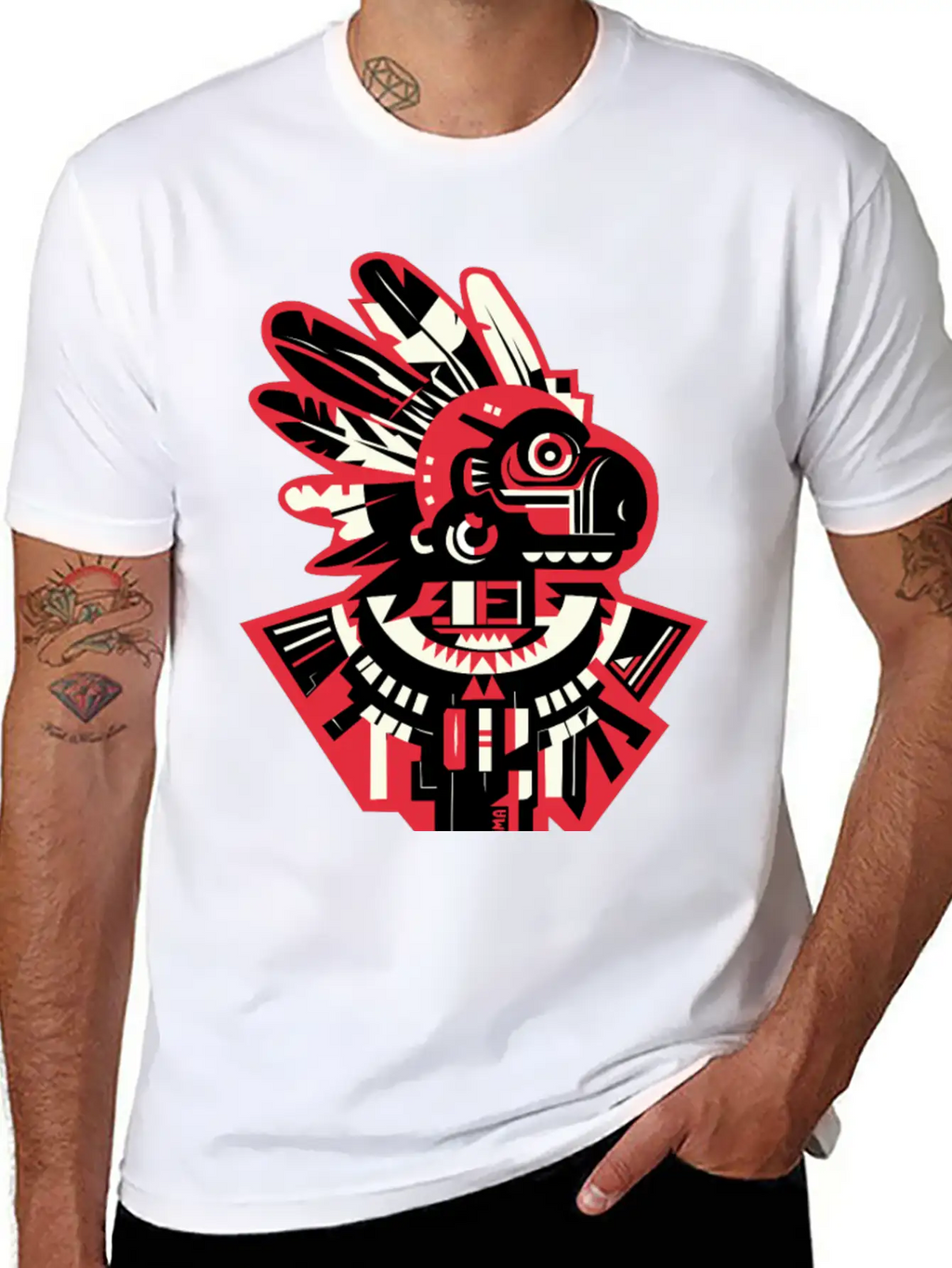 Aztec Monkey Warior Essential Cotton Tee For Daily Outfits – Unisex Style