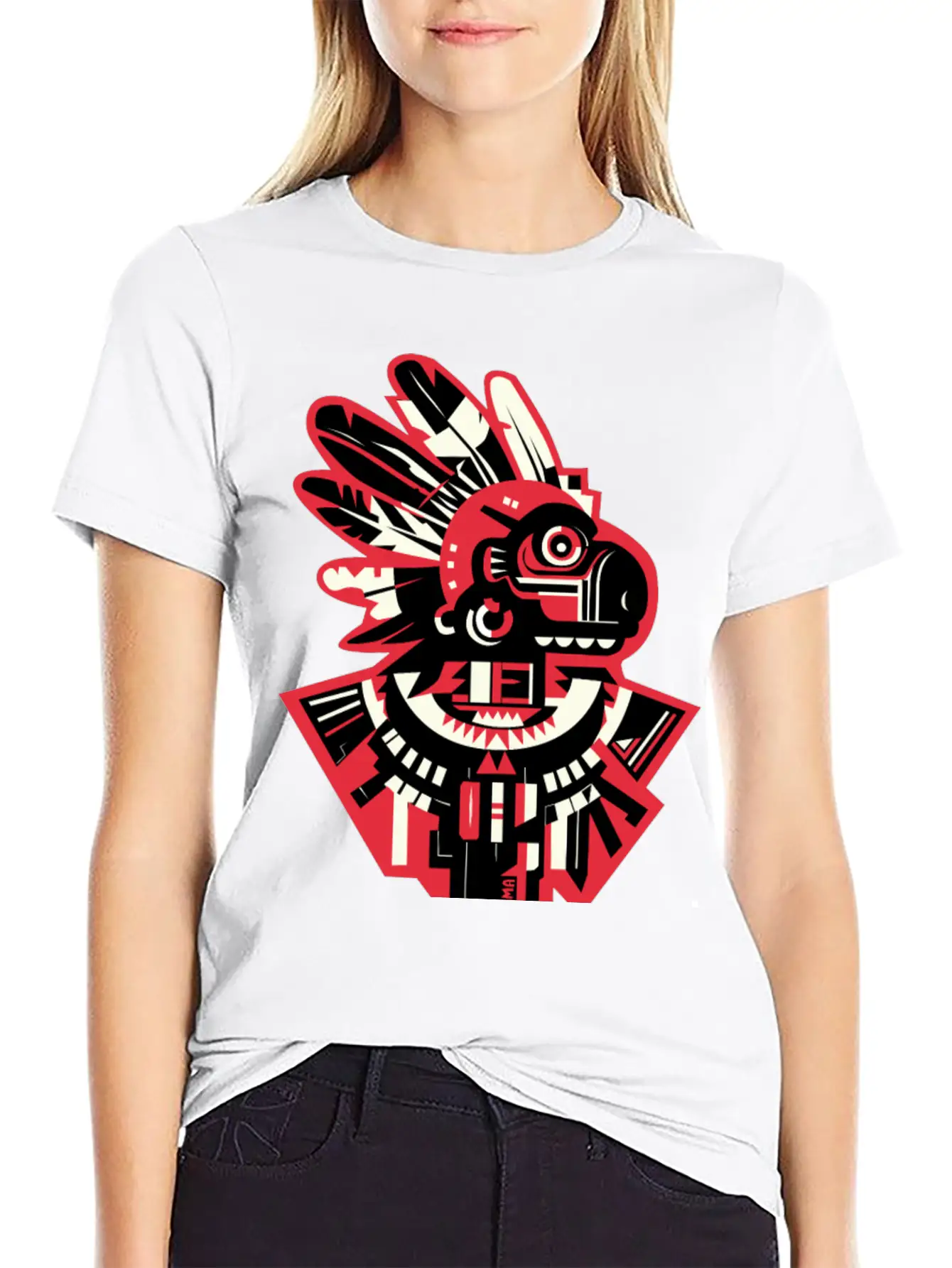 Aztec Monkey Warior Essential Cotton Tee For Daily Outfits – Unisex Style