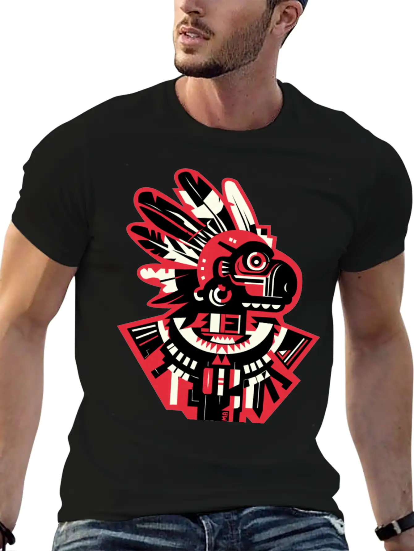 Aztec Monkey Warior Essential Cotton Tee For Daily Outfits – Unisex Style